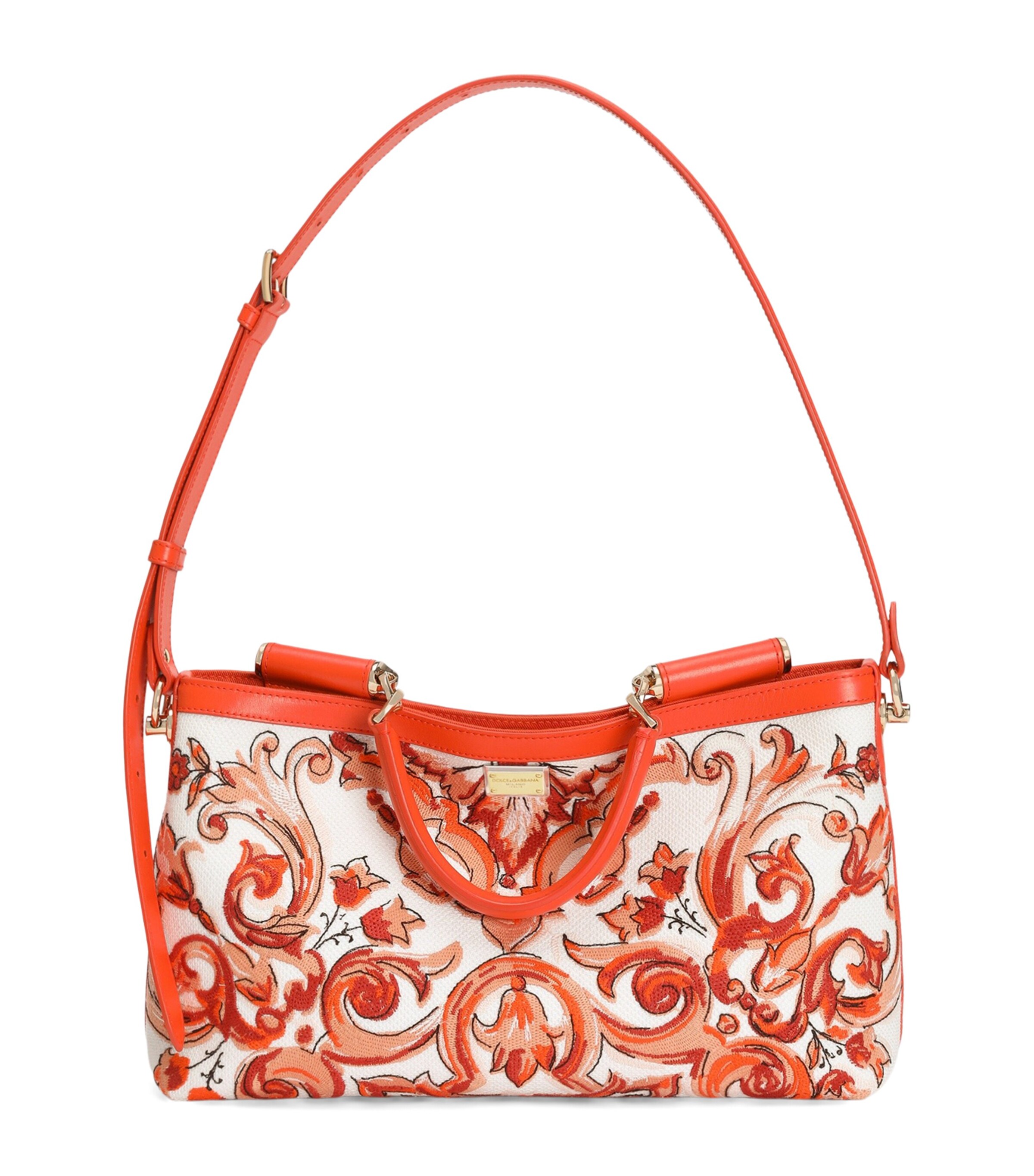 Dolce&Gabbana Majolica Vittoria Shoulder Bag Orange Image 1