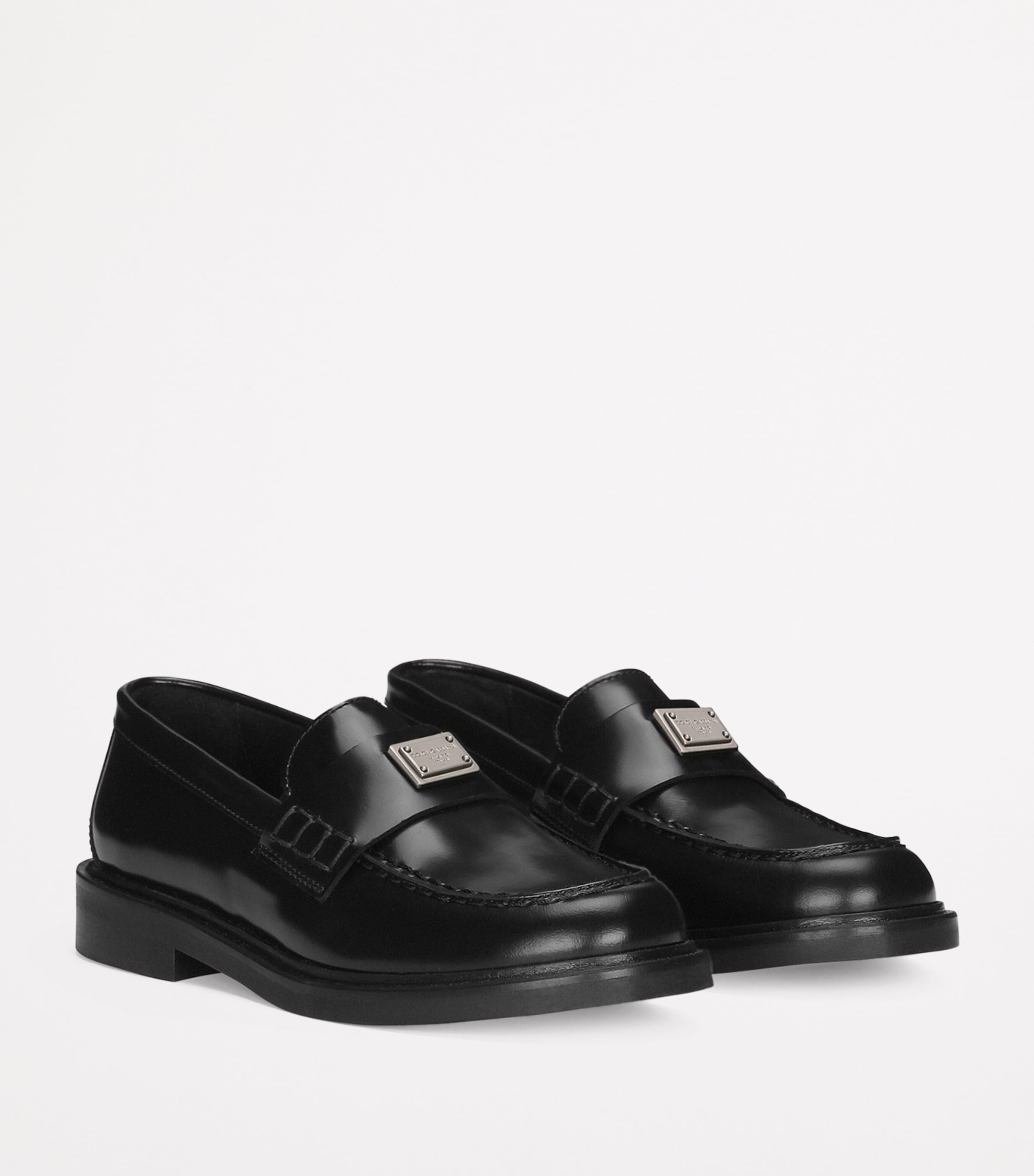 Leather Logo Loafers 80999-BLACK Image 2