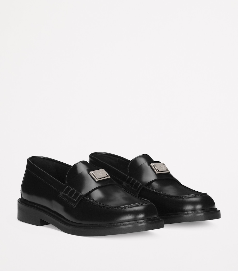 Leather Logo Loafers 80999-BLACK Image 2