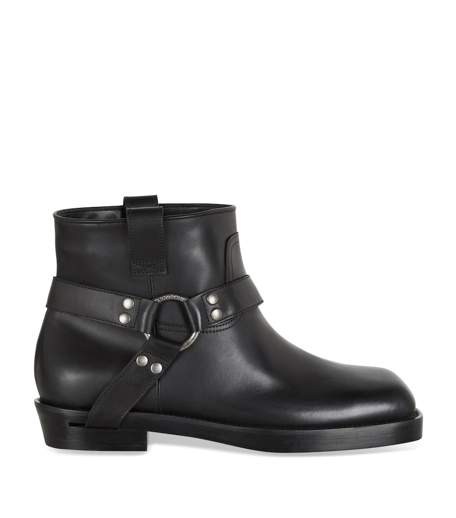 Leather Biker Ankle Boots 0PA NOIR Image 1