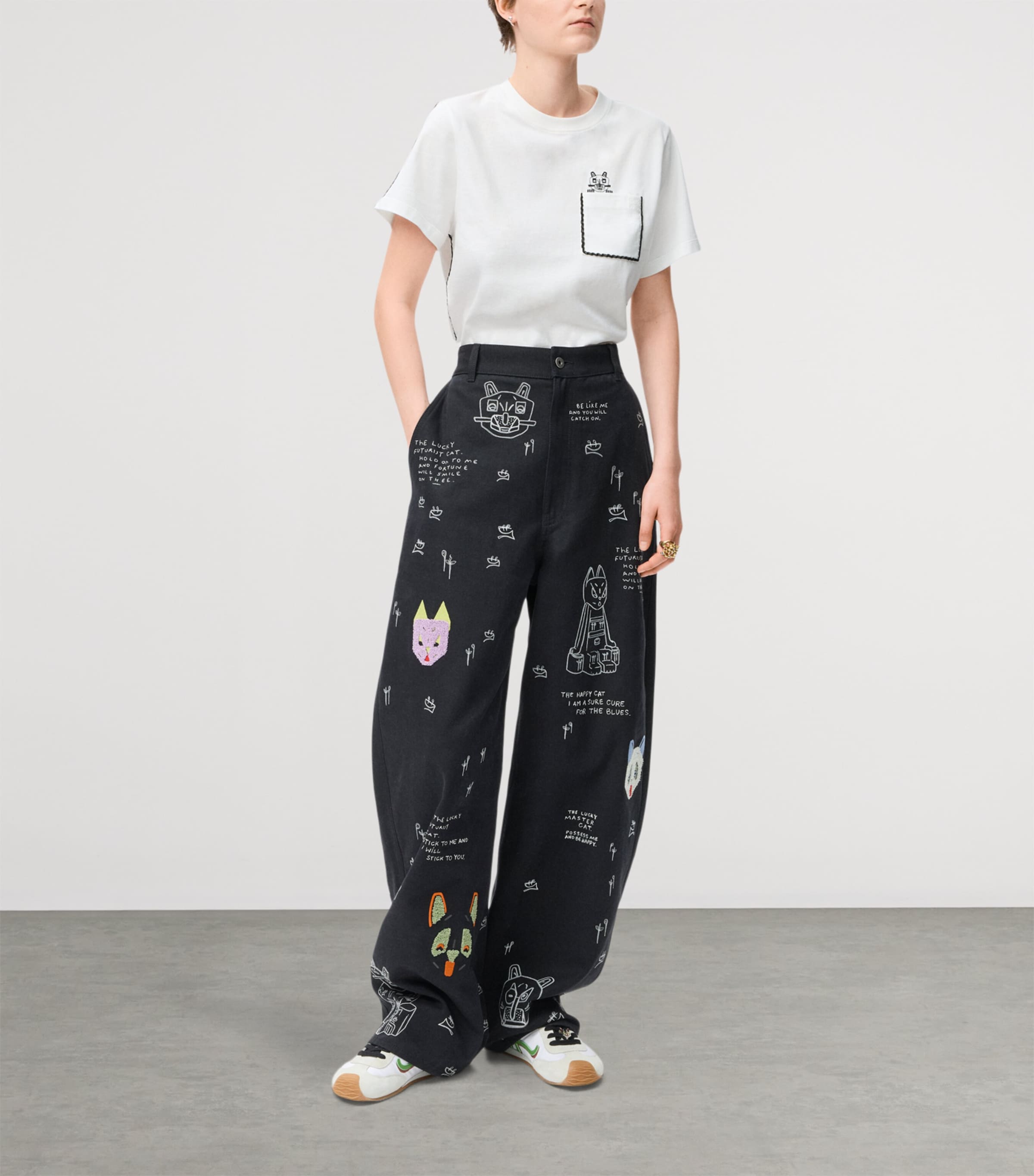 x Louis Wain Stretch-Cotton T-Shirt WHITE Image 5