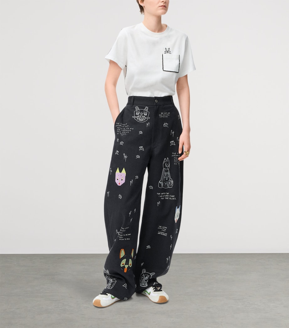 x Louis Wain Stretch-Cotton T-Shirt WHITE Image 5