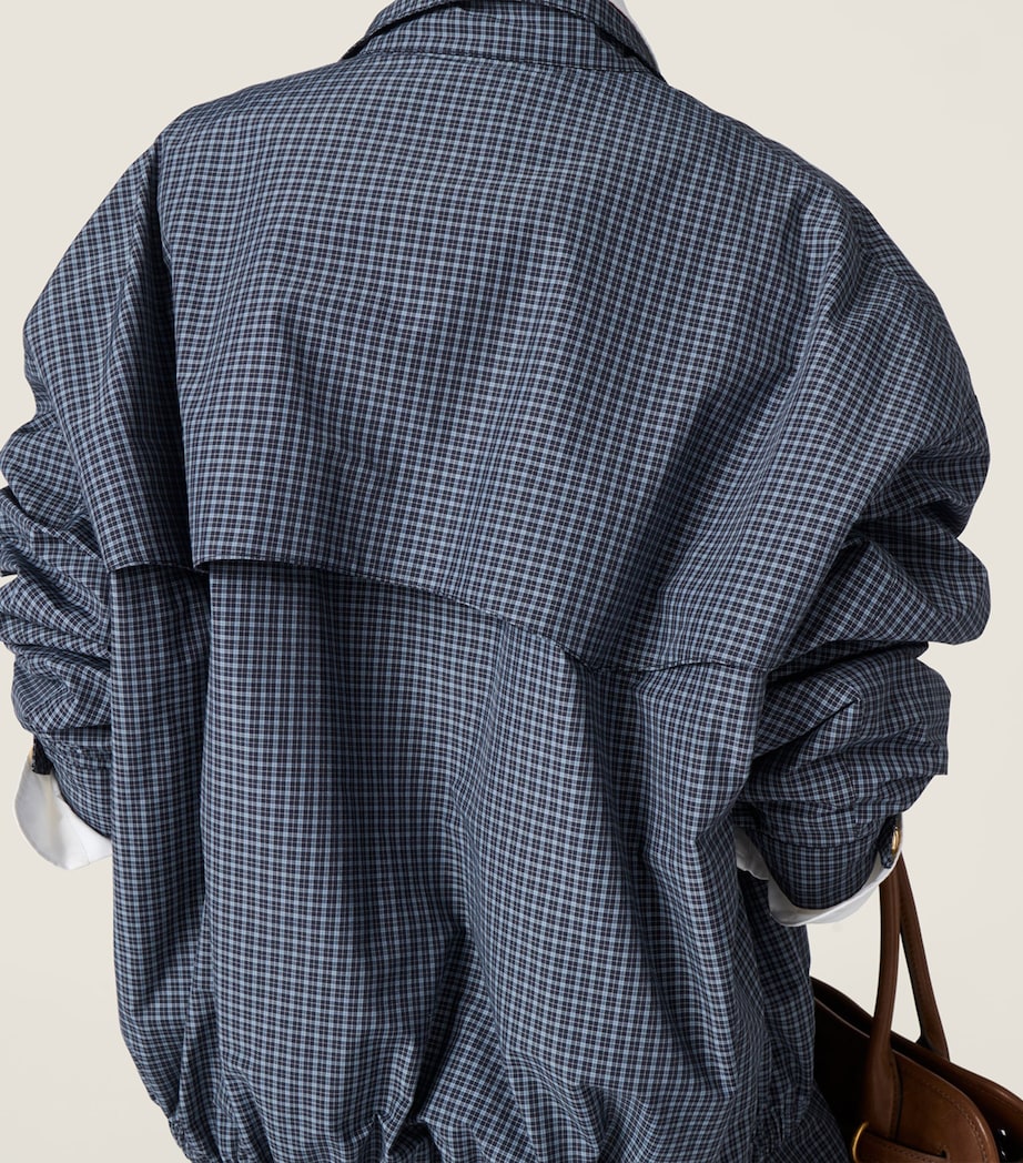 Miu Miu Womens Check Blouson Jacket Image 5