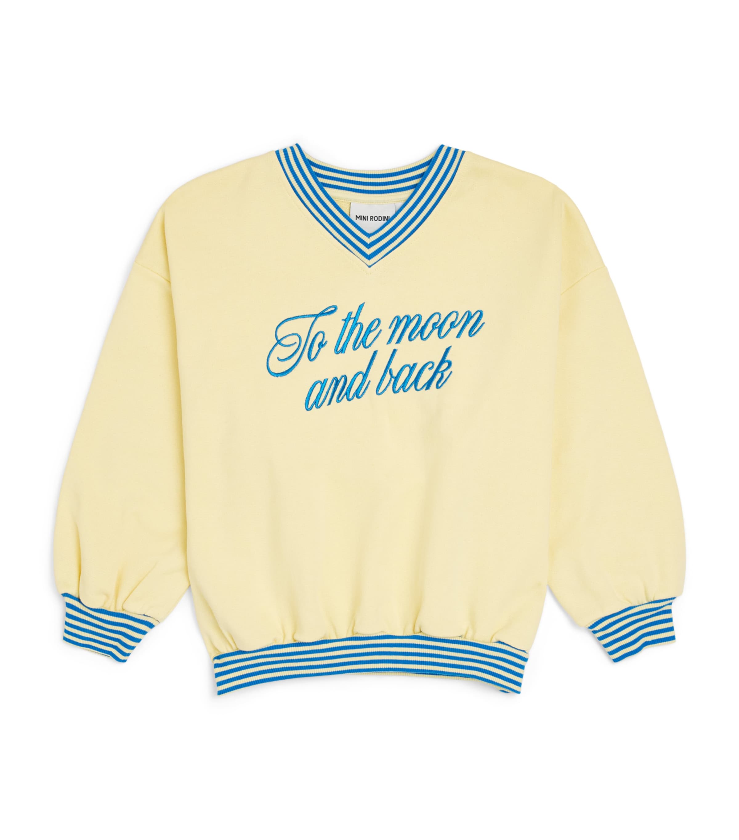 Mini Rodini Organic Cotton Embroidered Sweatshirt (3-11 Years) Yellow Image 1