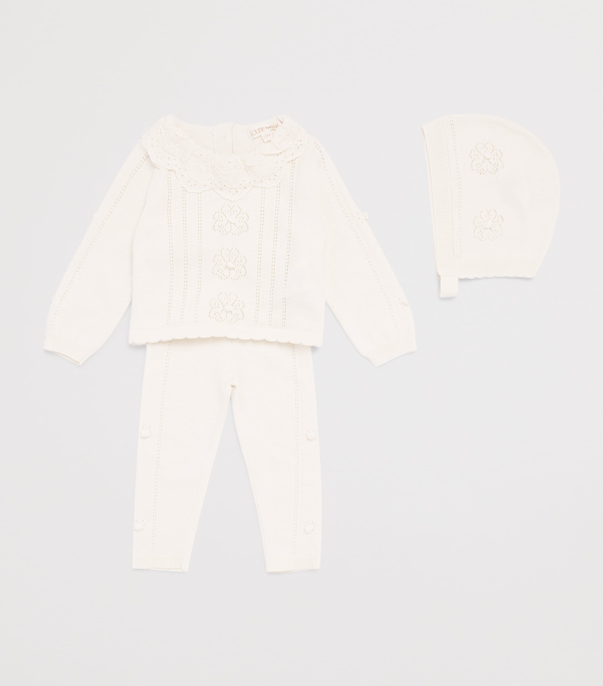 Louise Misha Cotton-Silk Sweater and Leggings Set (6-24 Months) Cream Image 3