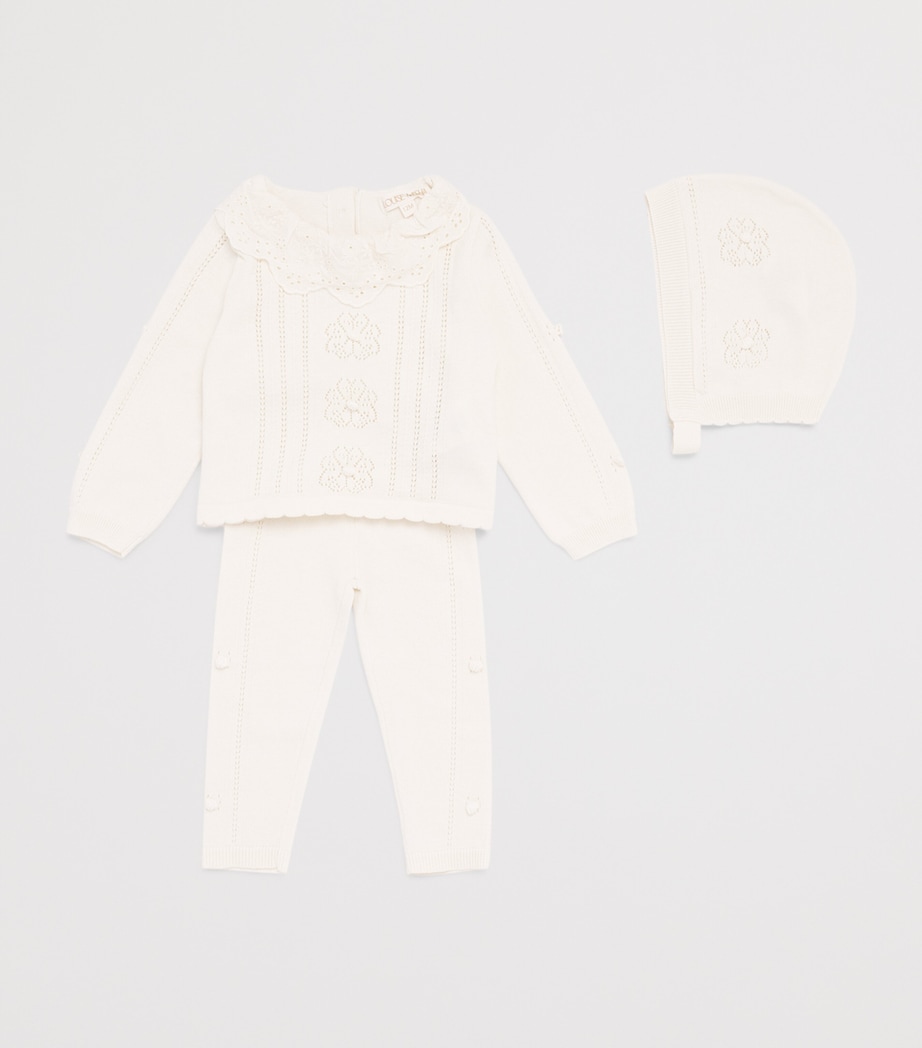 Louise Misha Cotton-Silk Sweater and Leggings Set (6-24 Months) Cream Image 3