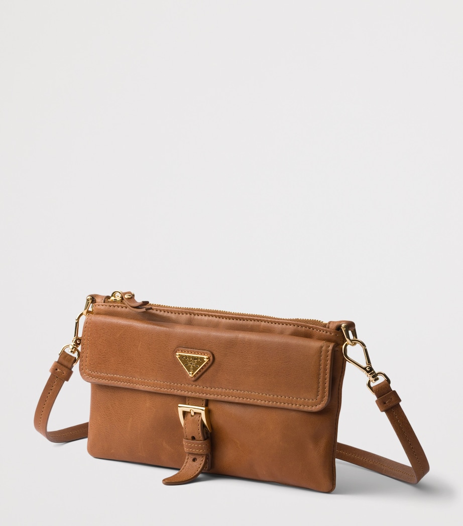 Prada Leather Chain Wallet Brown Image 2