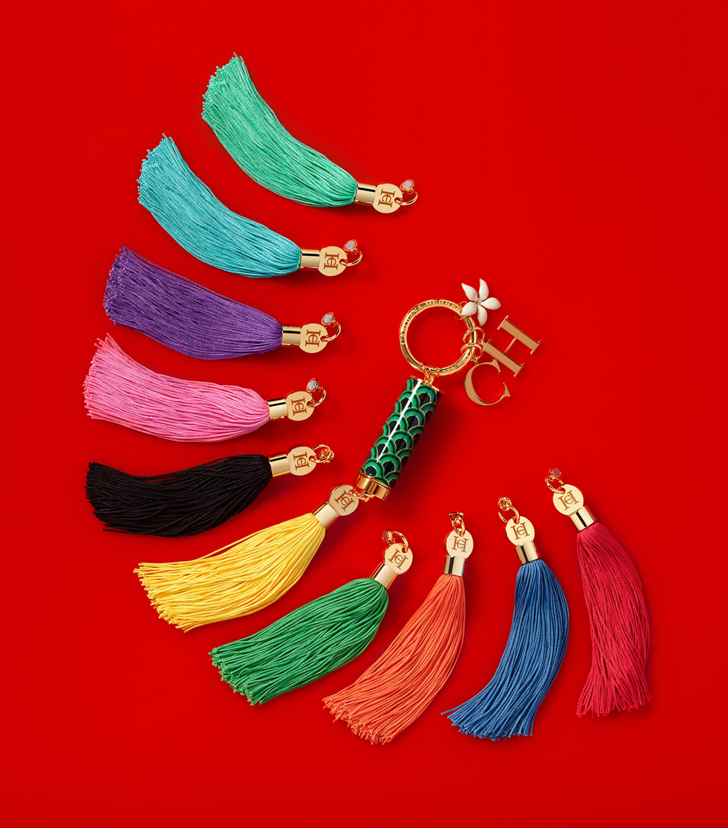 Herrera  Lipstick Case Tassel Charm BLACK Image 2