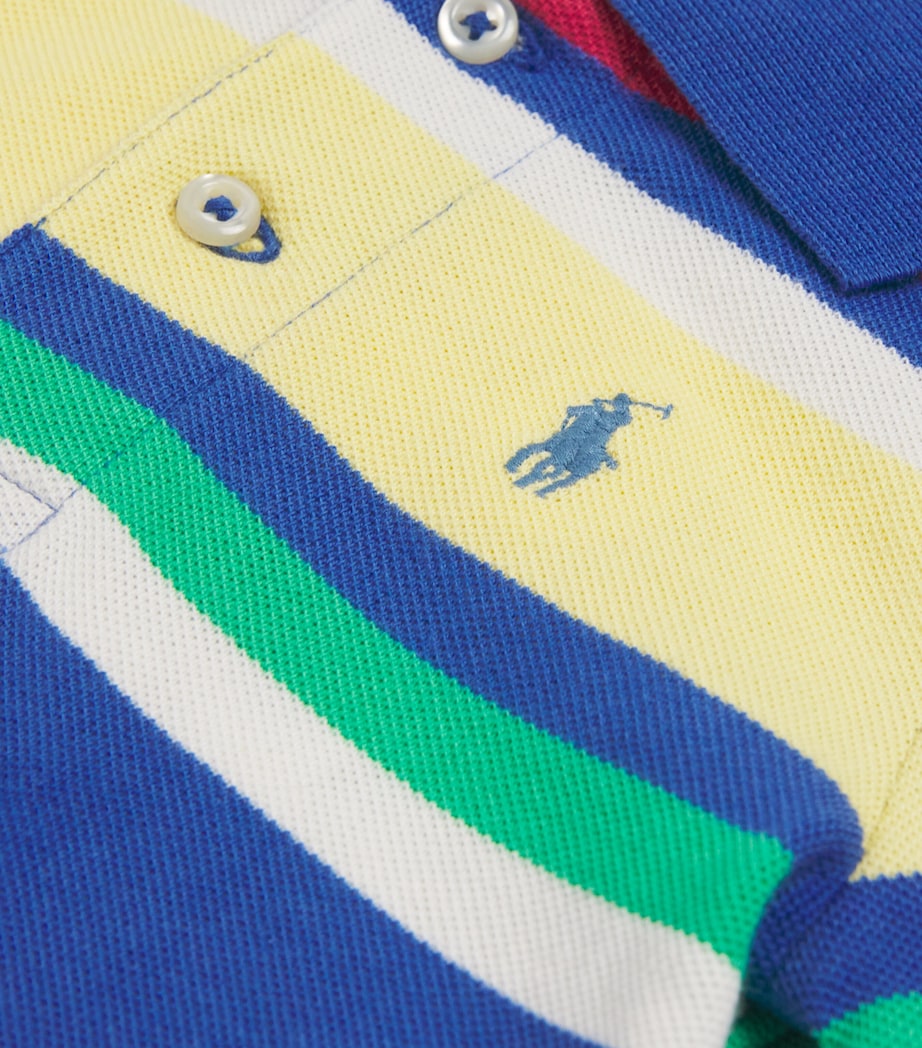 Cotton Stripe Polo Playsuit (3-12 Months) BLUE MU Image 3