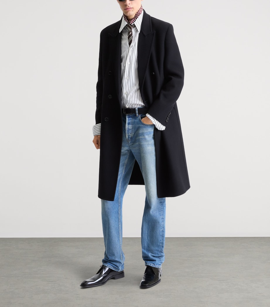 Saint Laurent Mens Cotton Striped Long-Sleeve Shirt Image 2