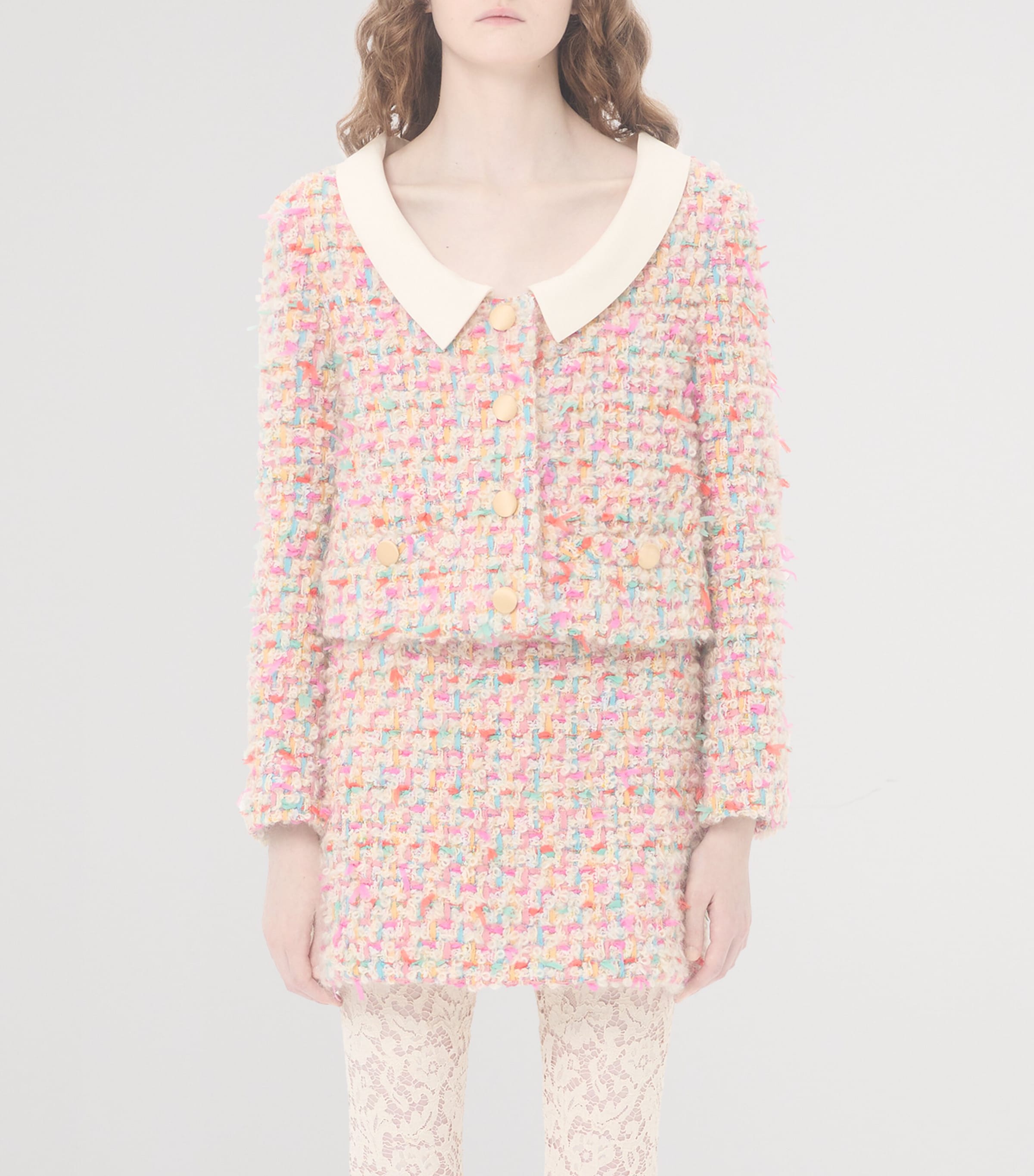 Tweed Cropped Jacket M12 Image 2