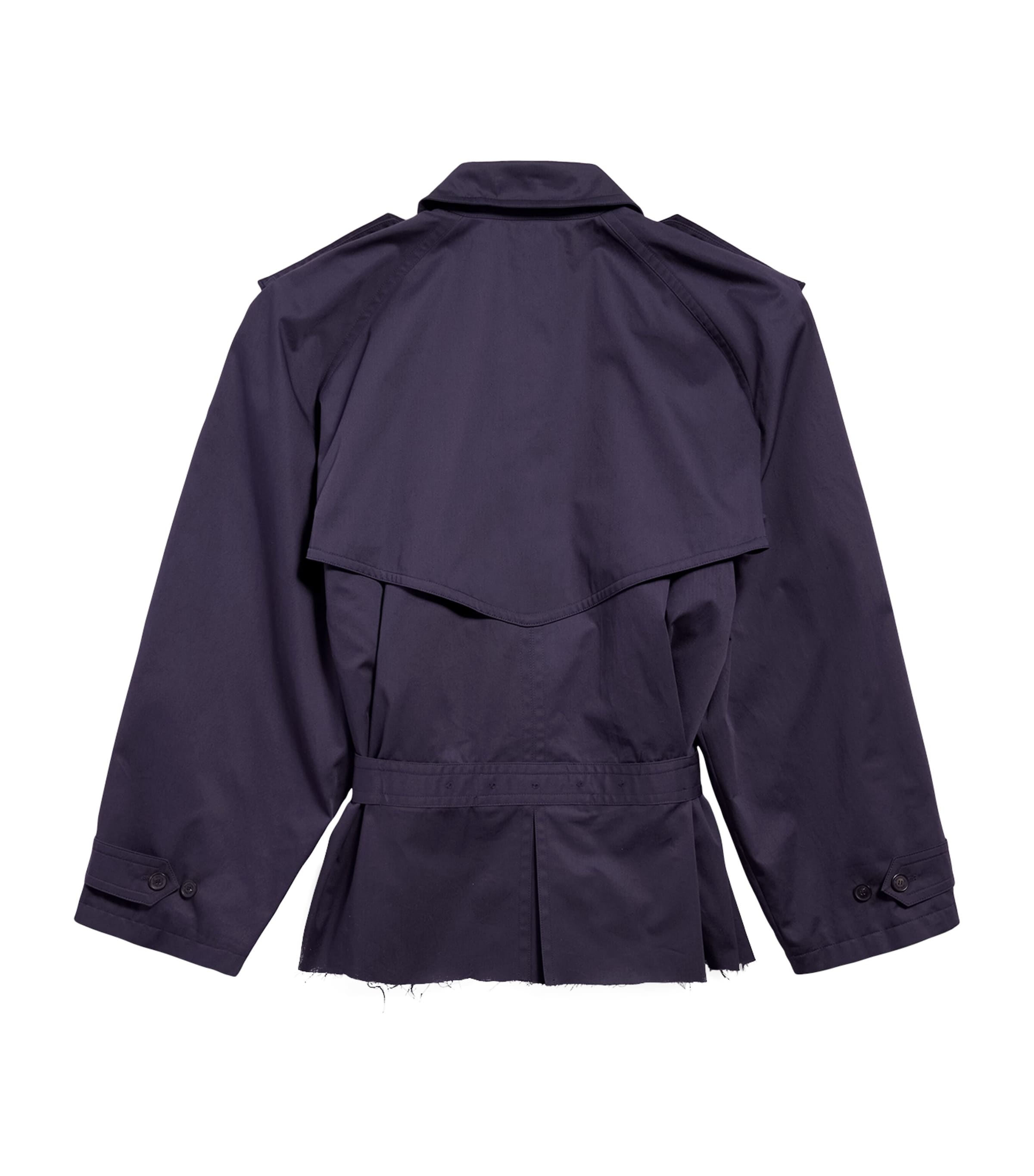 Balenciaga Oversized Cotton Cropped Trench Coat | Harrods US