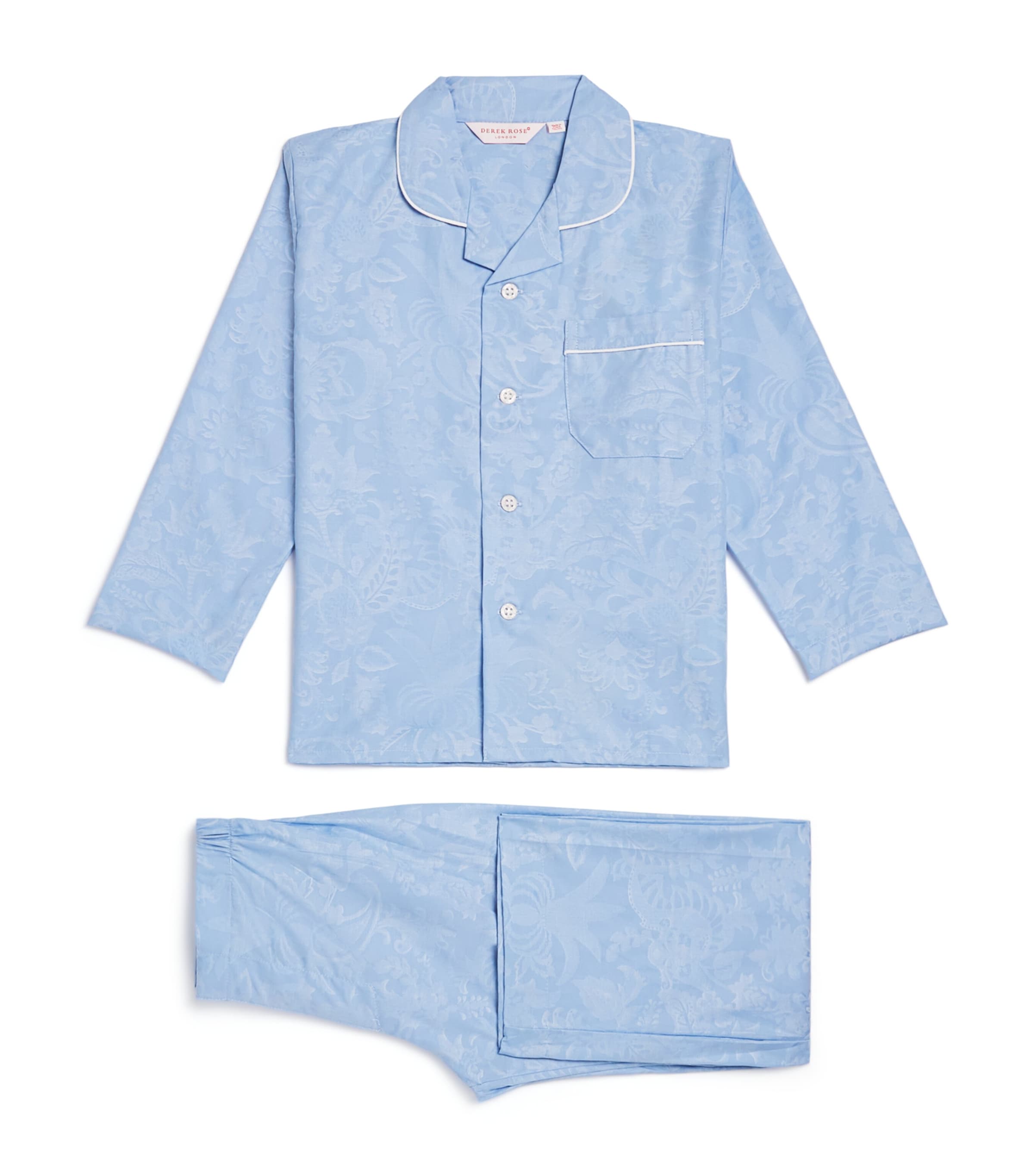 Derek Rose Cotton Paris Pyjama Set In Blue