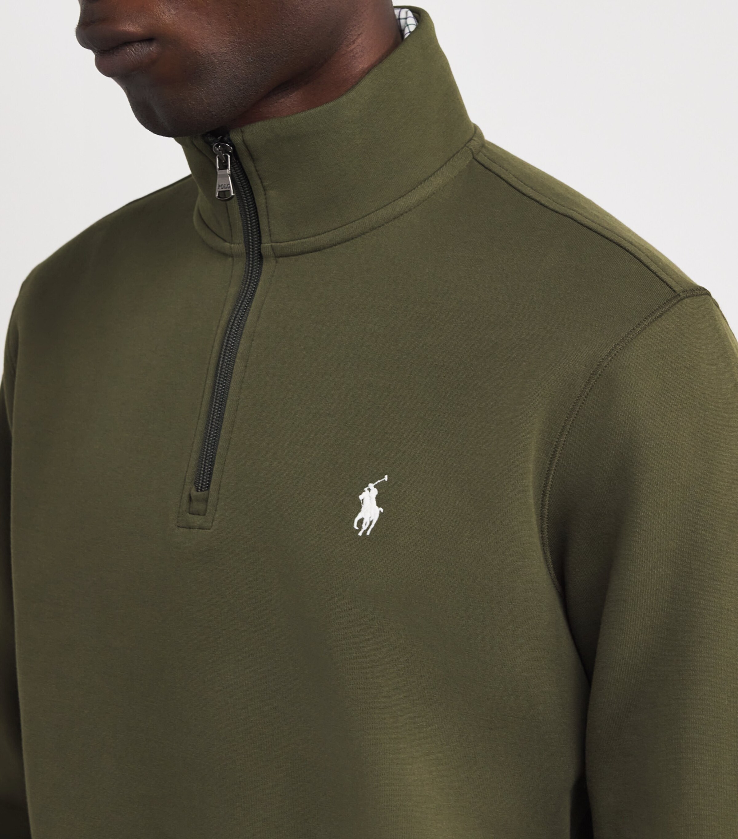 Polo Ralph Lauren Mens Cotton-Blend Quarter-Zip Sweatshirt Green Image 6
