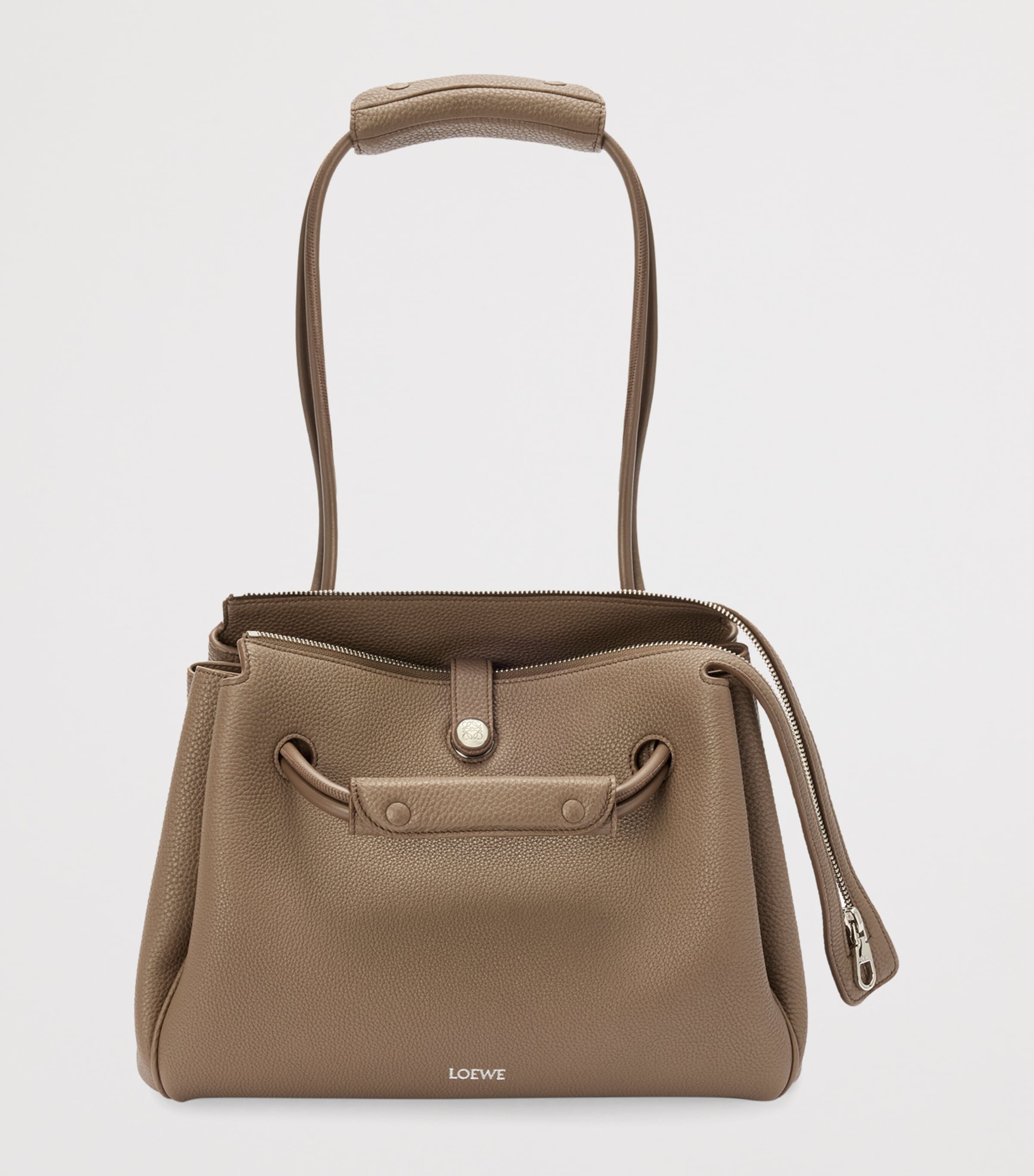 LOEWE Medium Grained Leather Madrid Shoulder Bag Taupe Image 2