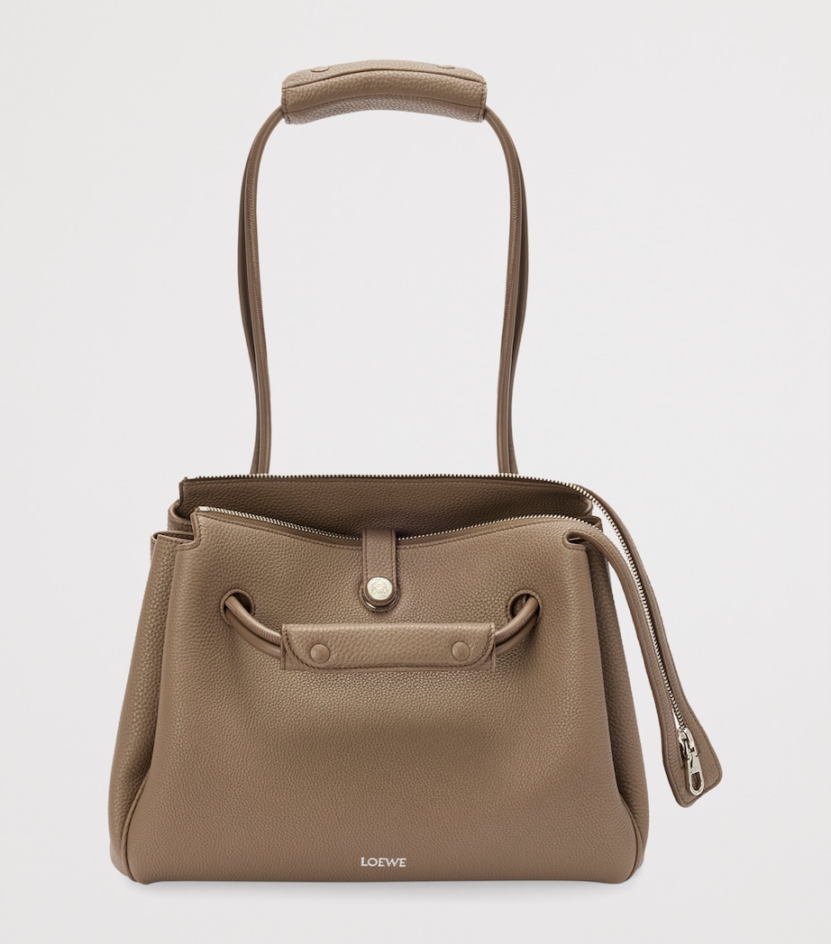 Medium Grained Leather Madrid Shoulder Bag TAUPE Image 2