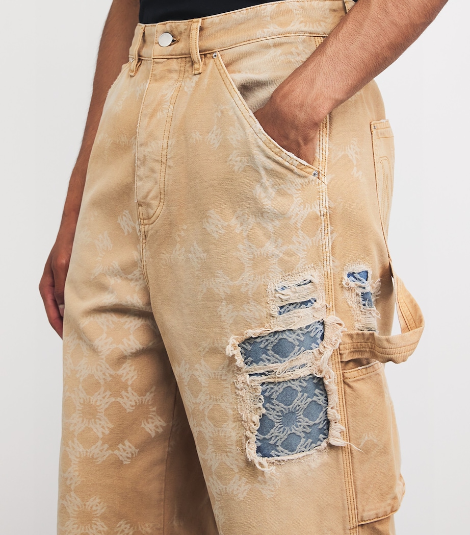 AMIRI Mens Distressed Repair Jeans Camel Image 6