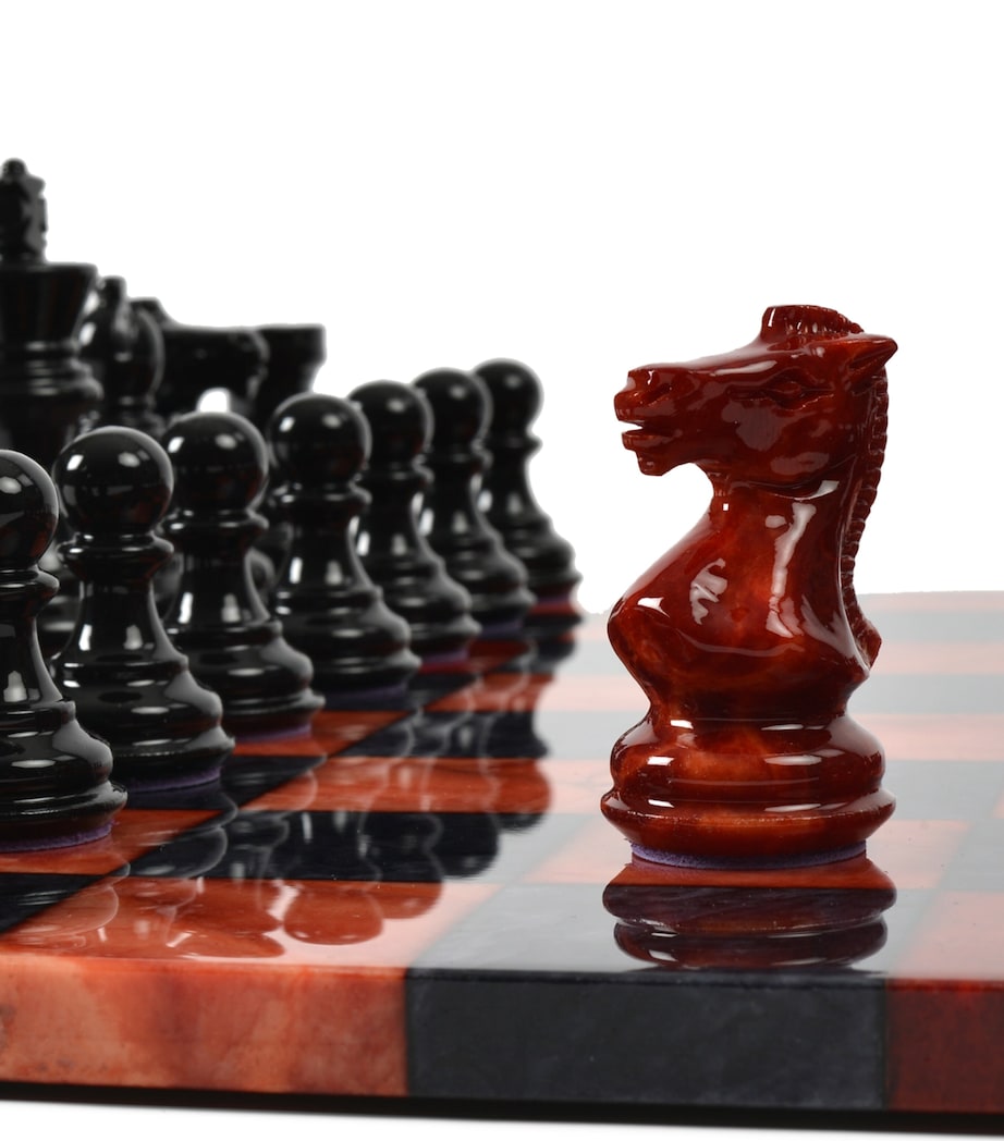 Stone Chess Set RED & BLACK Image 3