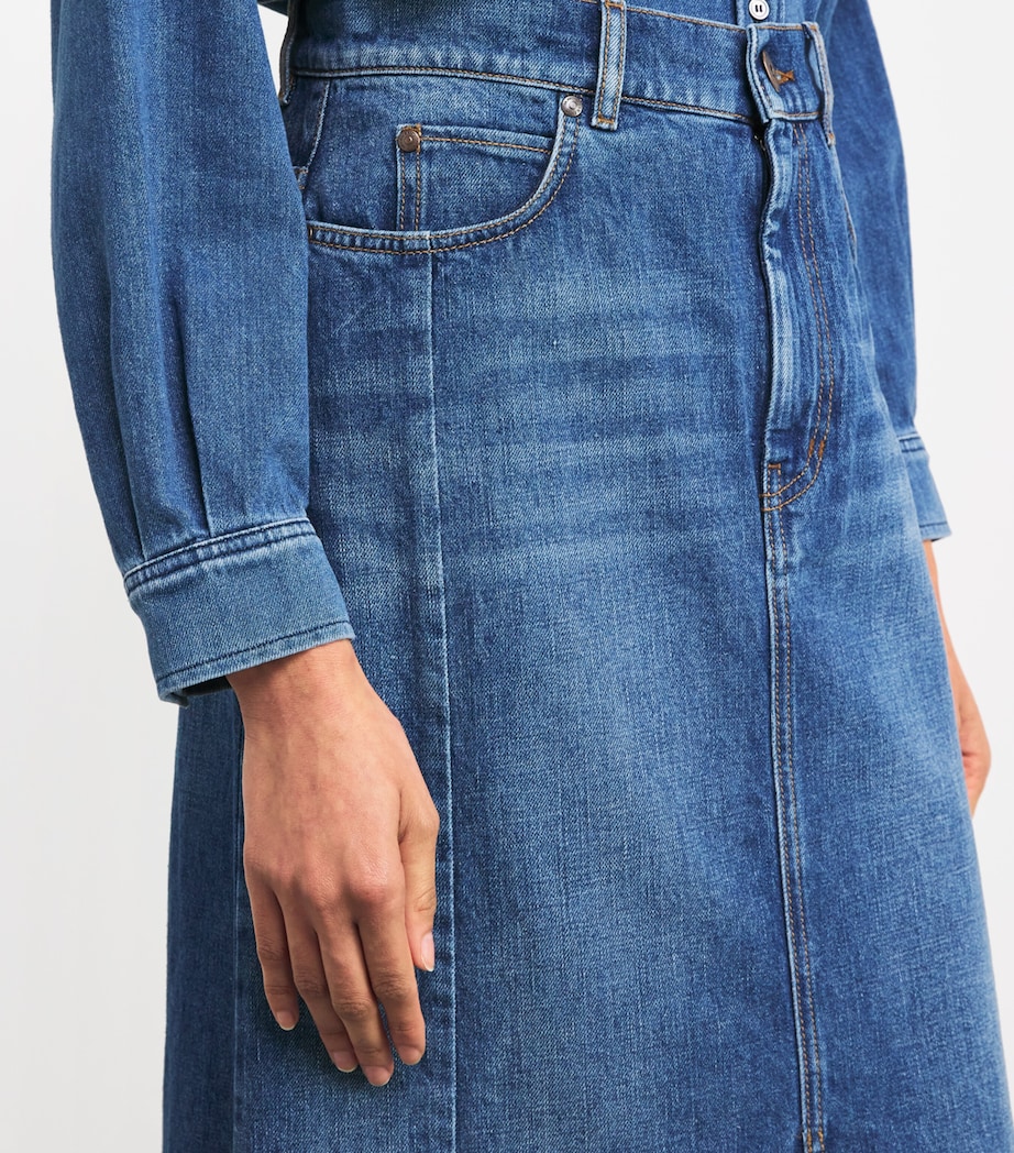 Denim Midi Skirt NAVY Image 6