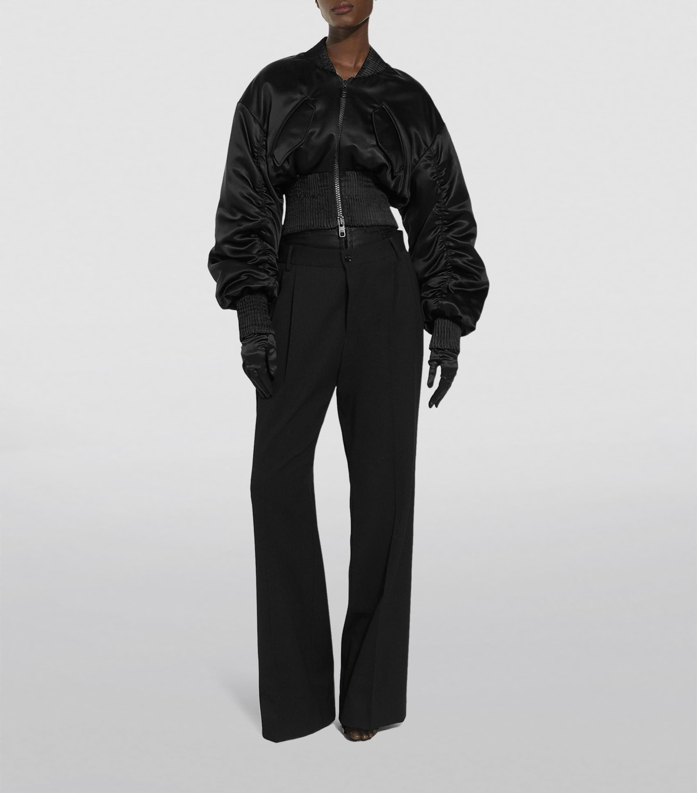 Wool Tailored Trousers N0000-BLACK Image 5