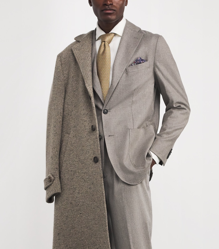 Wool Paisley Pocket Square NAVY BLUE Image 2