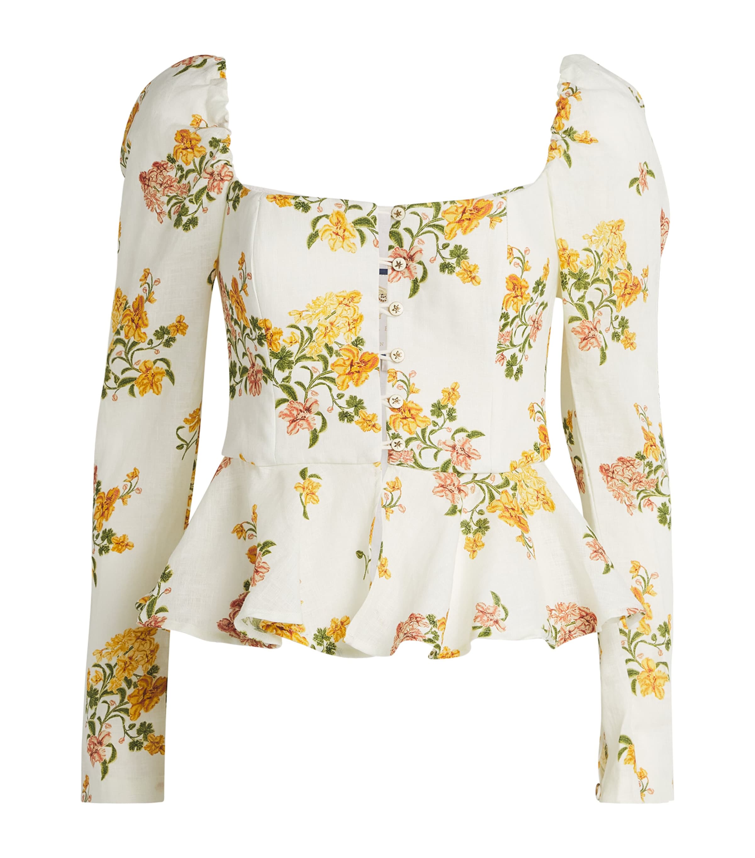 Linen Bromelia Floral Top MULTICOLOR Image 1