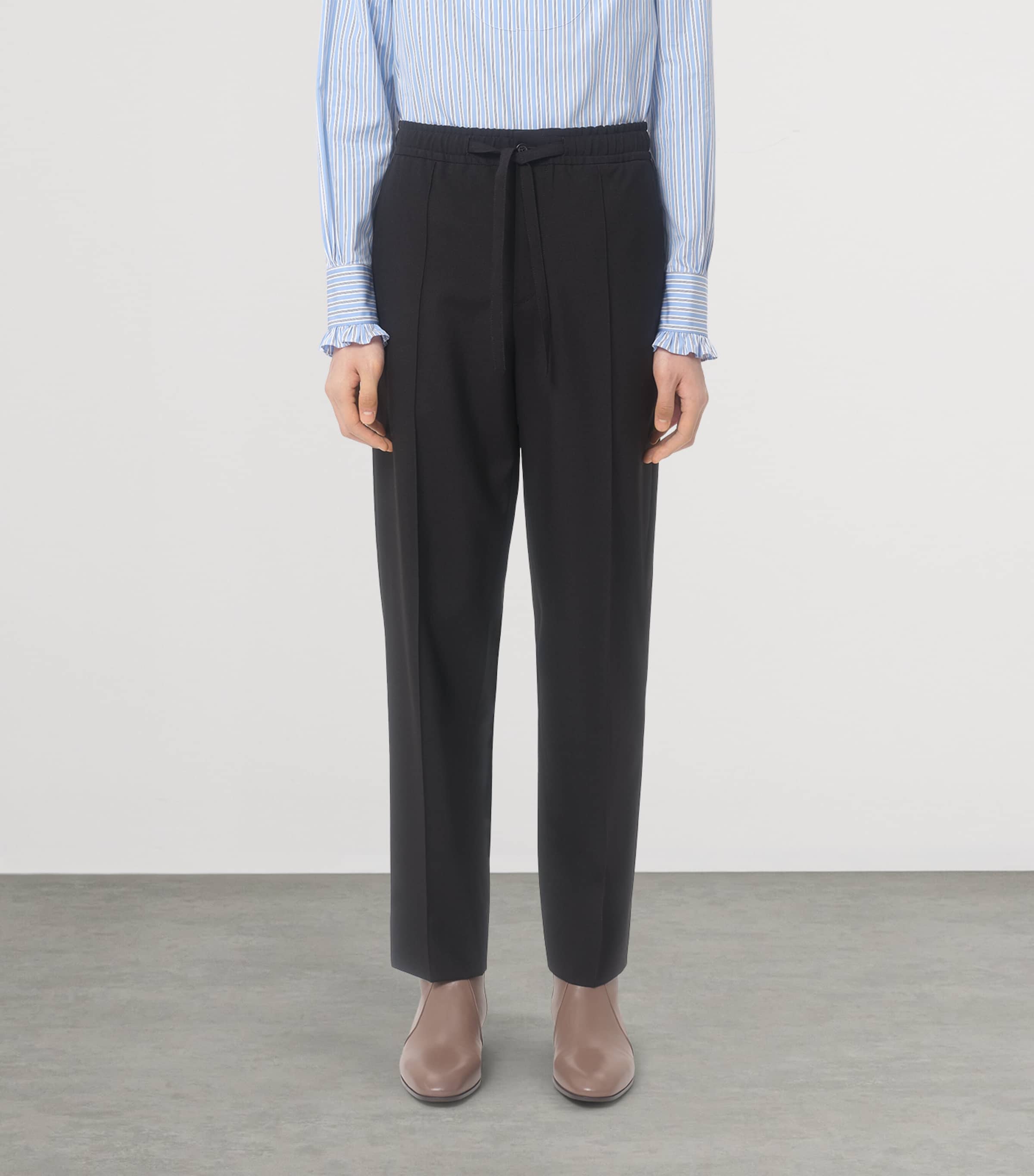 Virgin Wool Drawstring Trousers 0NO Image 2