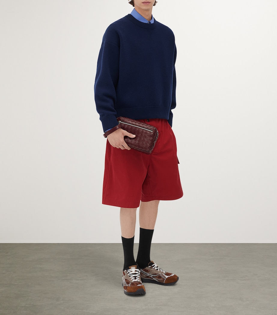 Leather Intrecciato Pouch Bag 2128 Image 2