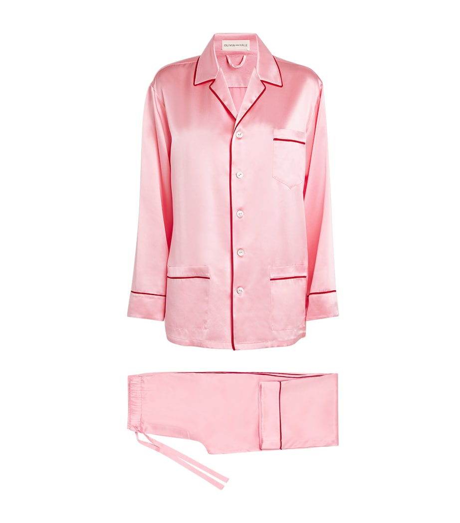 Olivia von Halle Womens Silk Yves Pyjama Set Blush Image 1