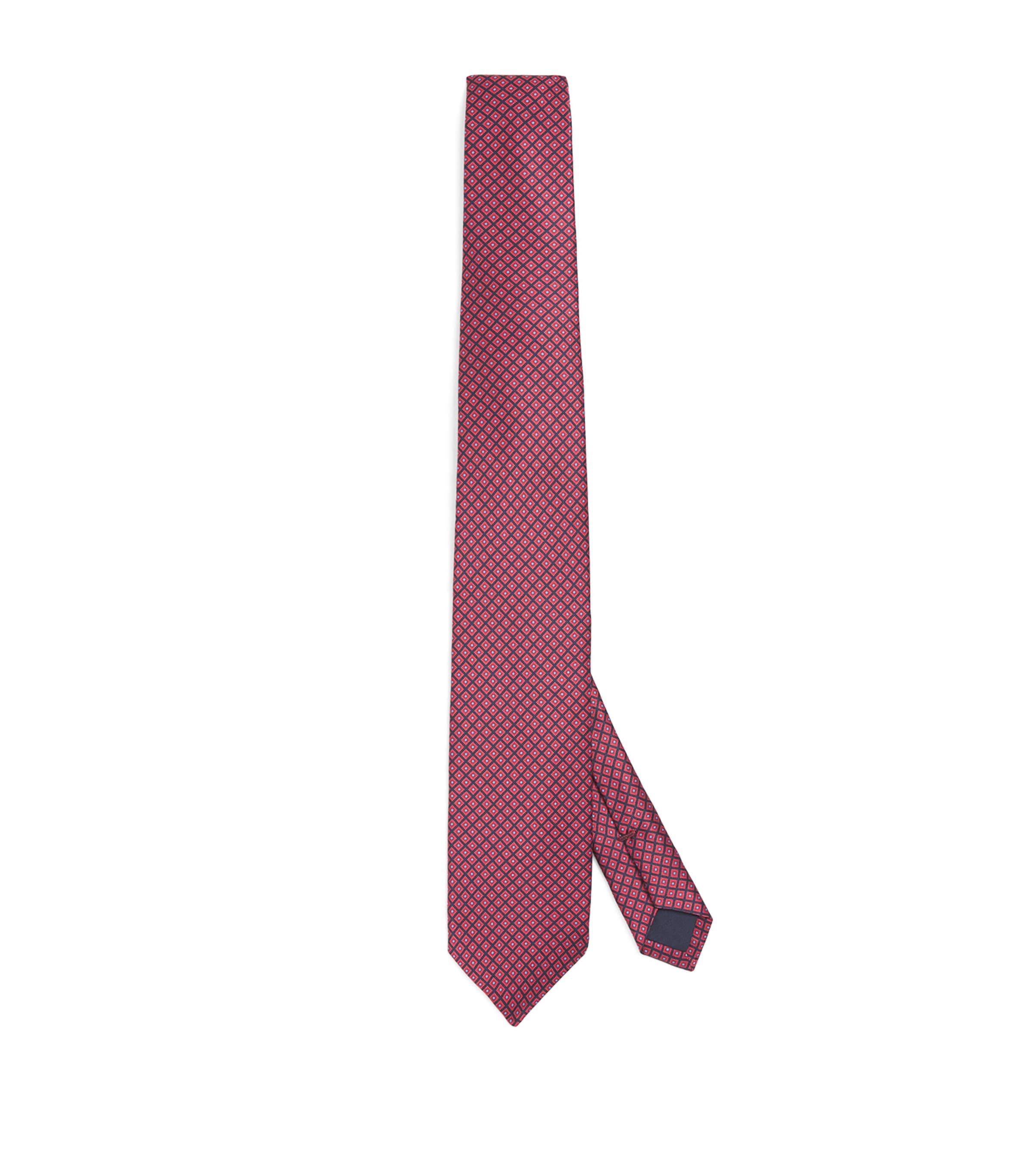 Silk Patterned Tie 040 DARK BORDEAUX Image 1