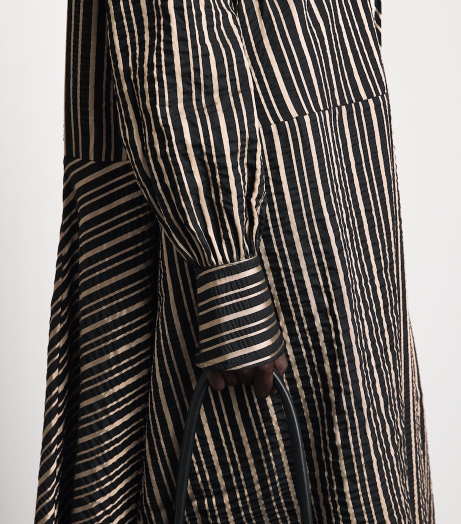 Palmer//Harding Womens Wool-Blend Clarity Maxi Dress Black & Gold Stripe Image 5