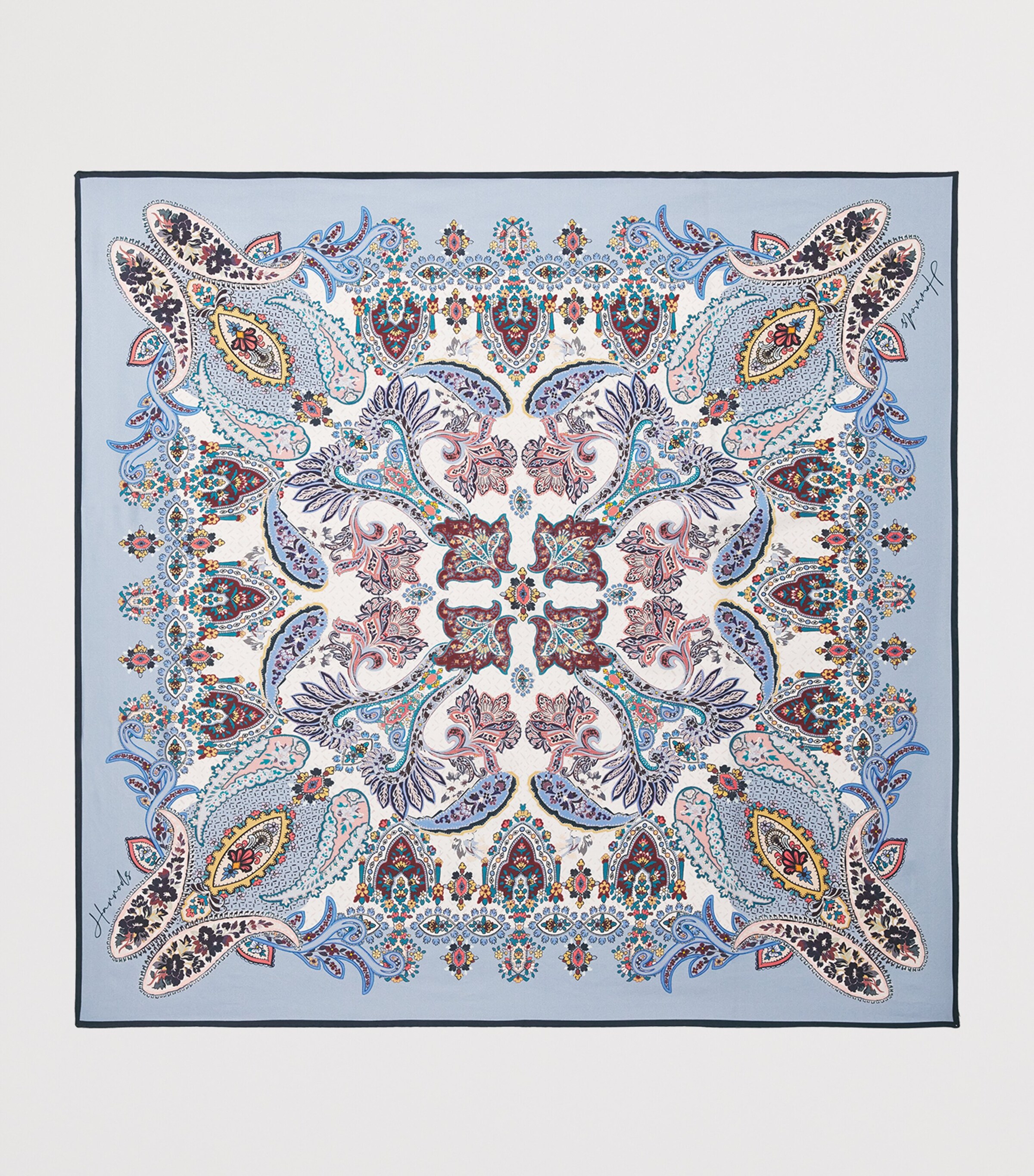 Paisley Maltese Cross Silk Scarf