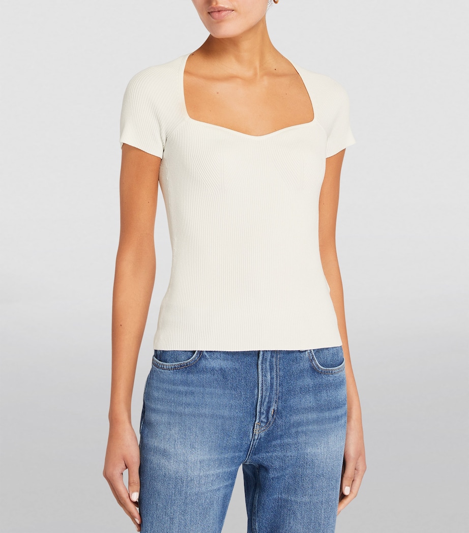 Short-Sleeve Ribbed Top ECRU Image 3