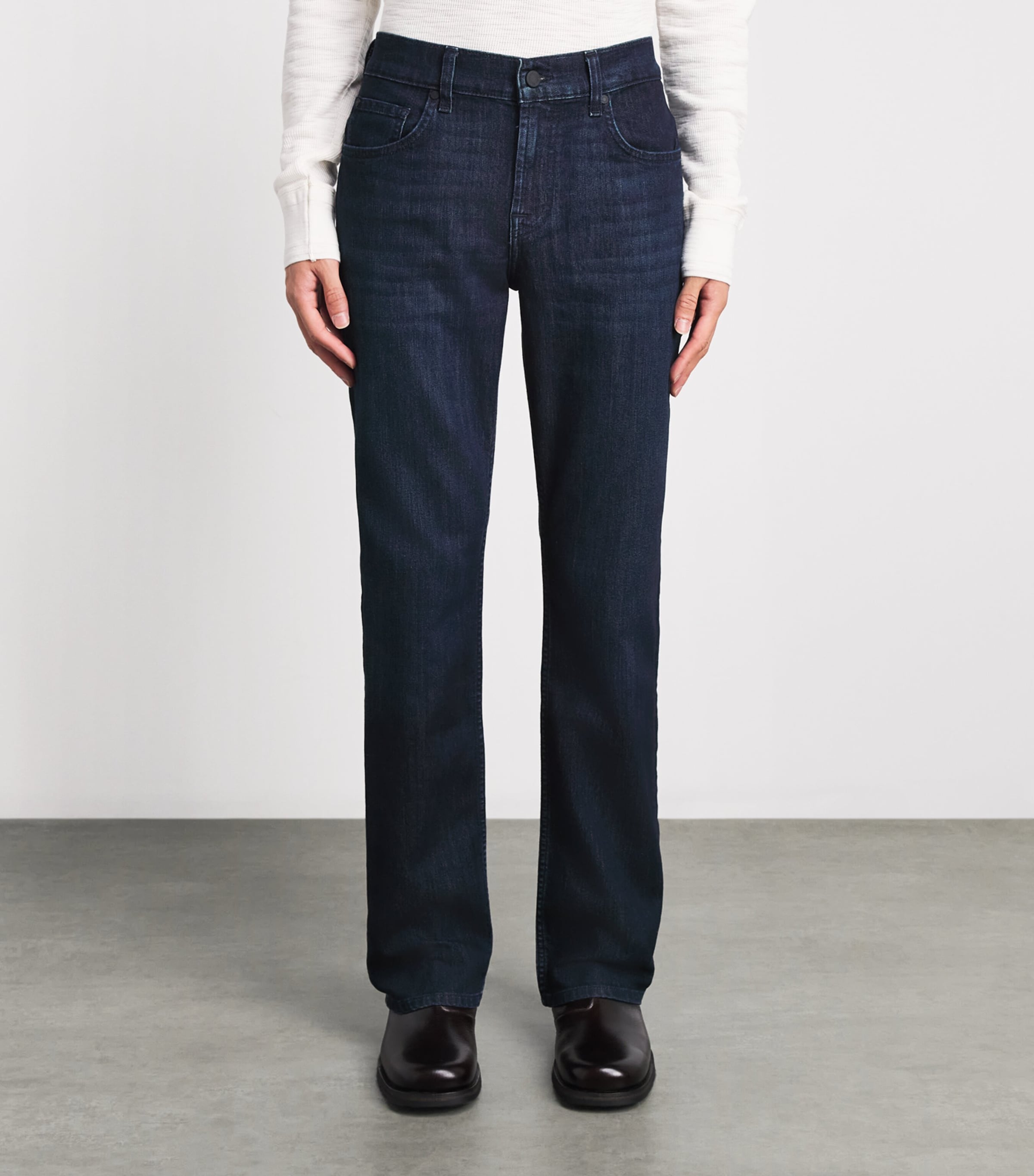 7 For All Mankind Mens The Bootcut Jeans Dark Blue Image 4