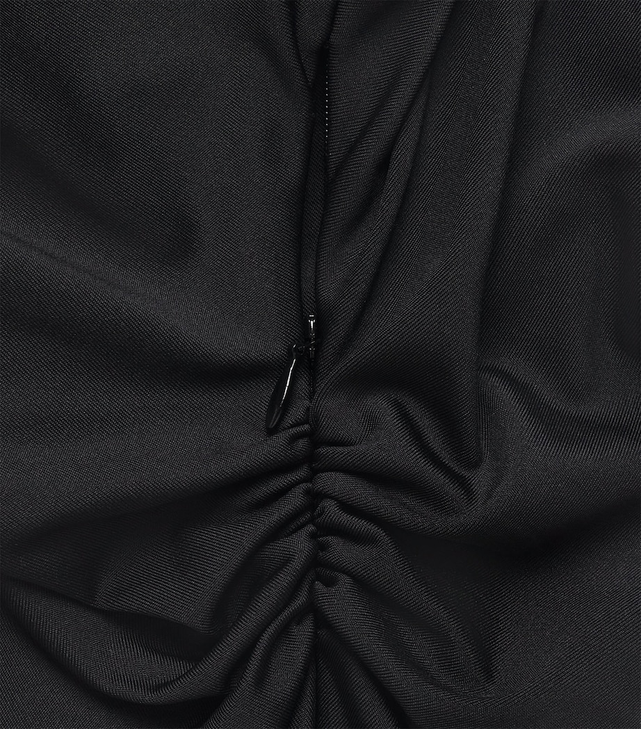 Victoria Beckham Womens Gathered Shoulder-Drape Long-Sleeve Gown Black Image 6