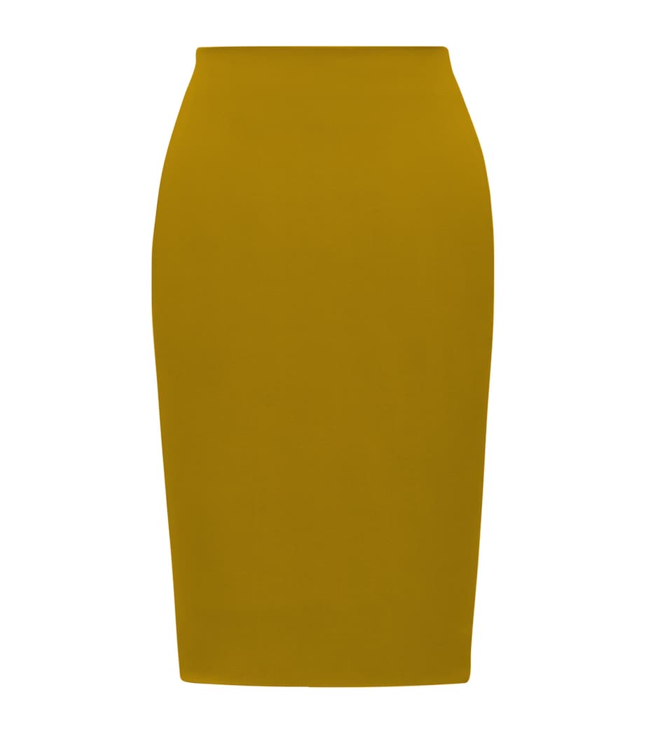 Saint Laurent Womens Satin Cassandre Midi Skirt Image 1