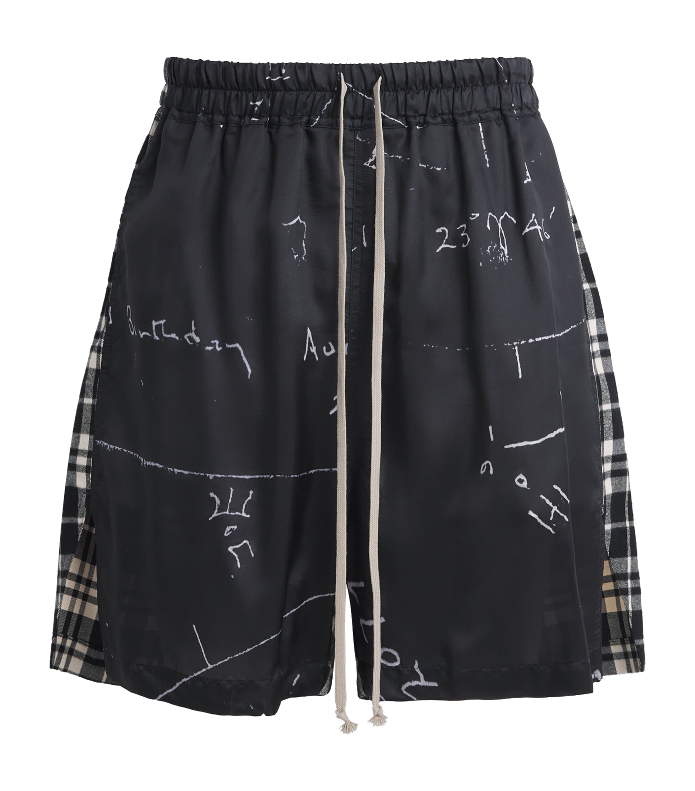 Rick Owens Mens Cotton Flannel Shorts Image 1