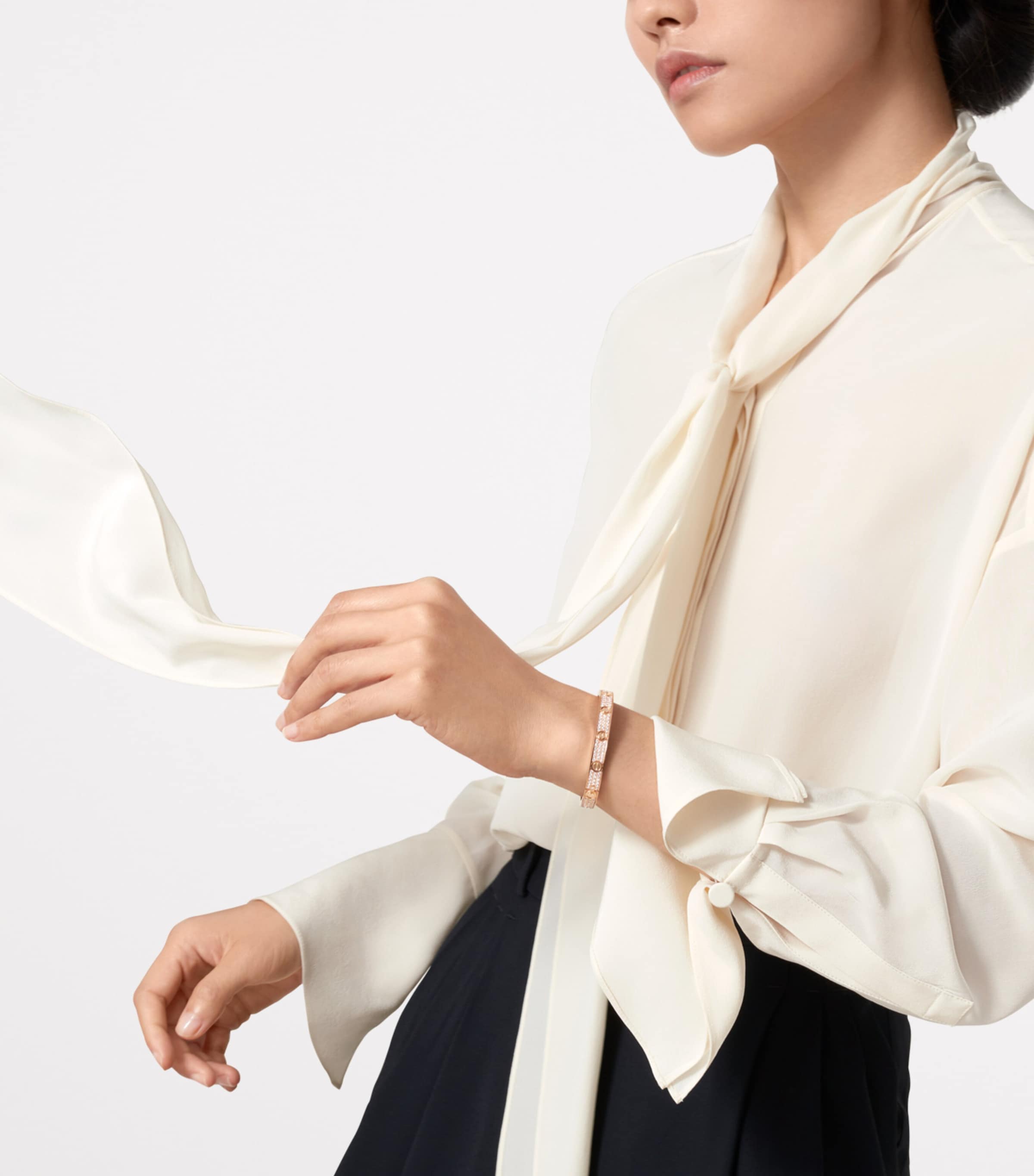 Rose Gold and Diamond LOVE Bracelet ROSE GOLD Image 8