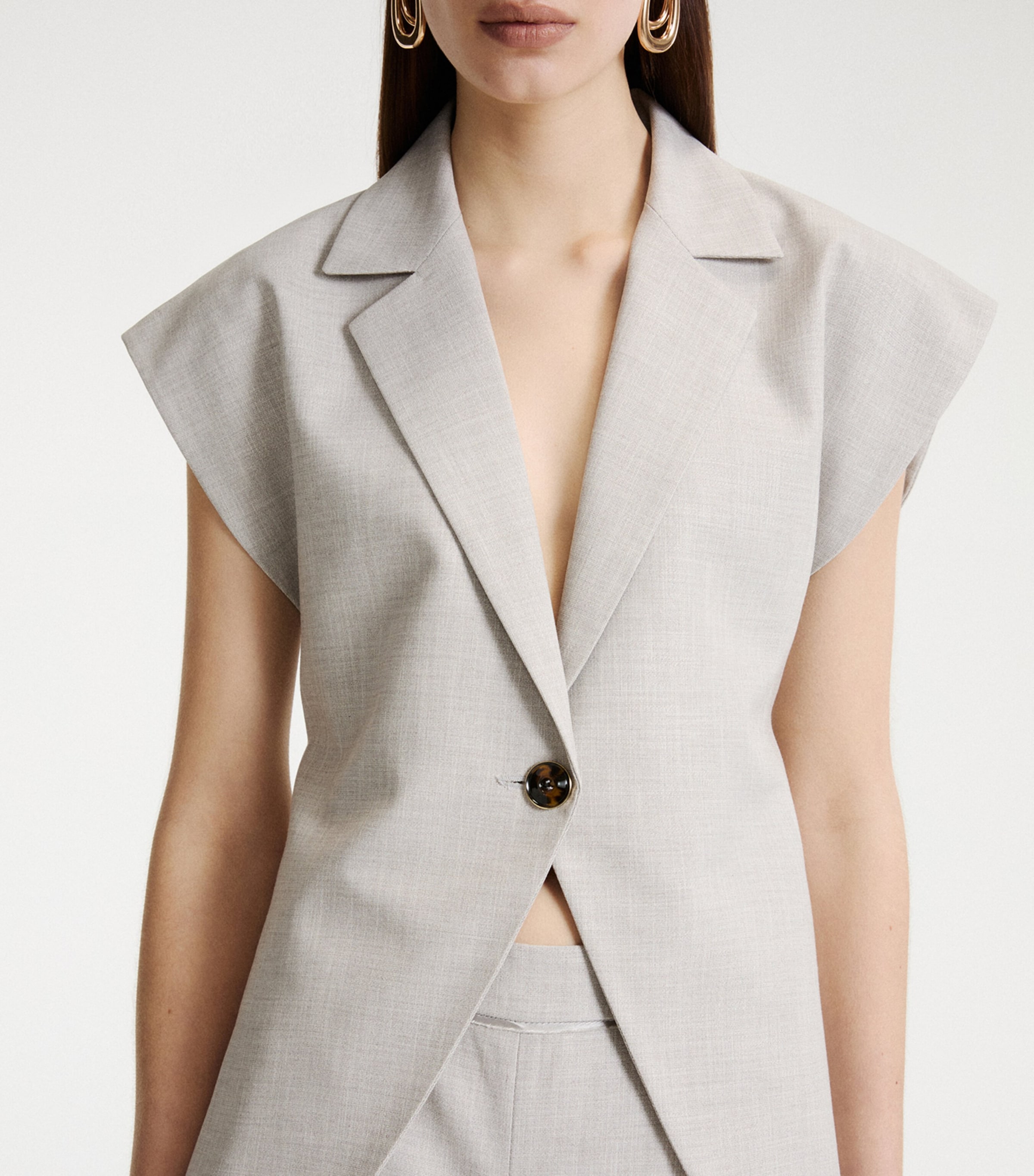 Marella Womens Kimono-Style Blazer Light Grey Image 5