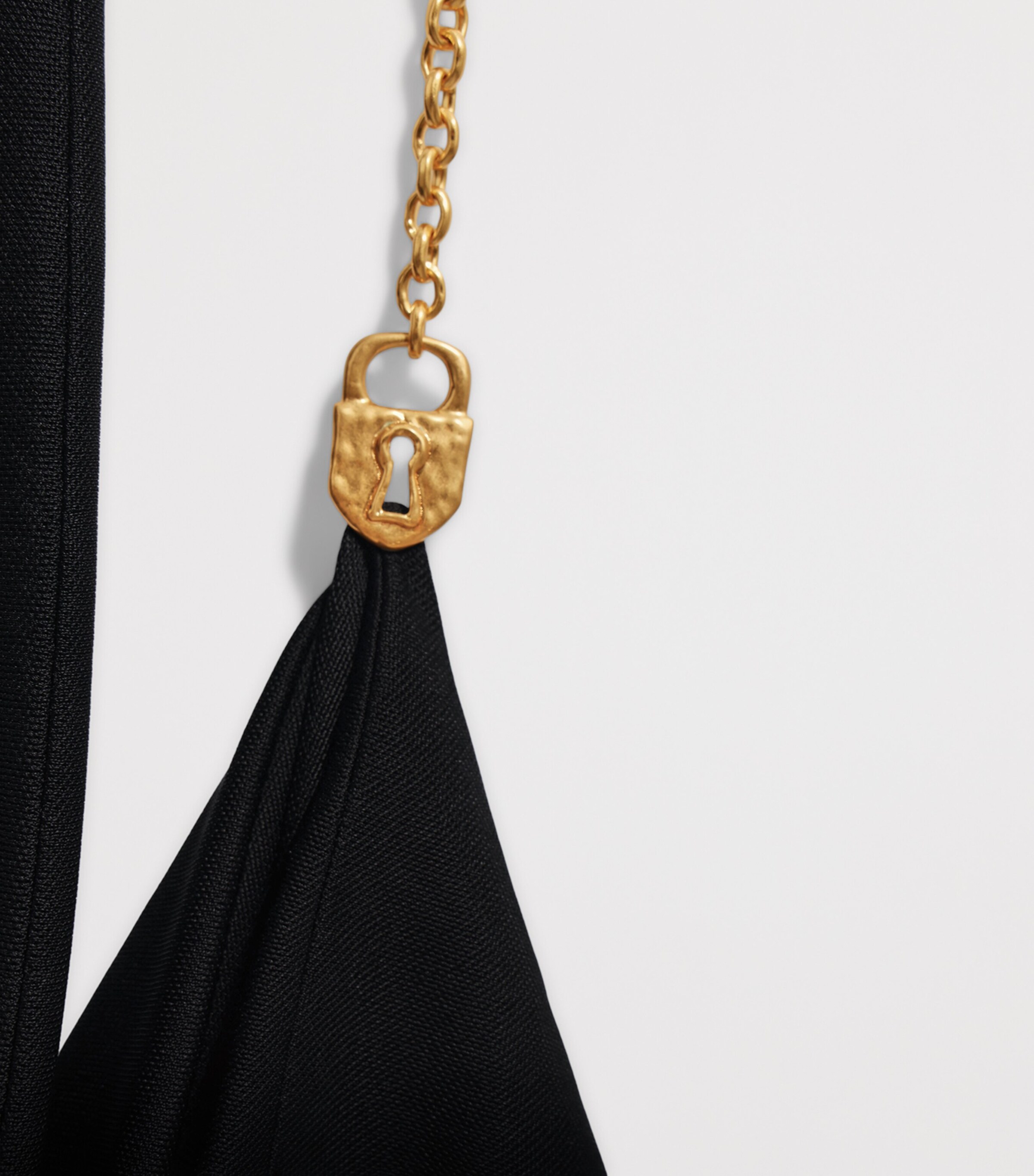 Schiaparelli Womens Keyhole Padlock and Chain Gown Black Image 7