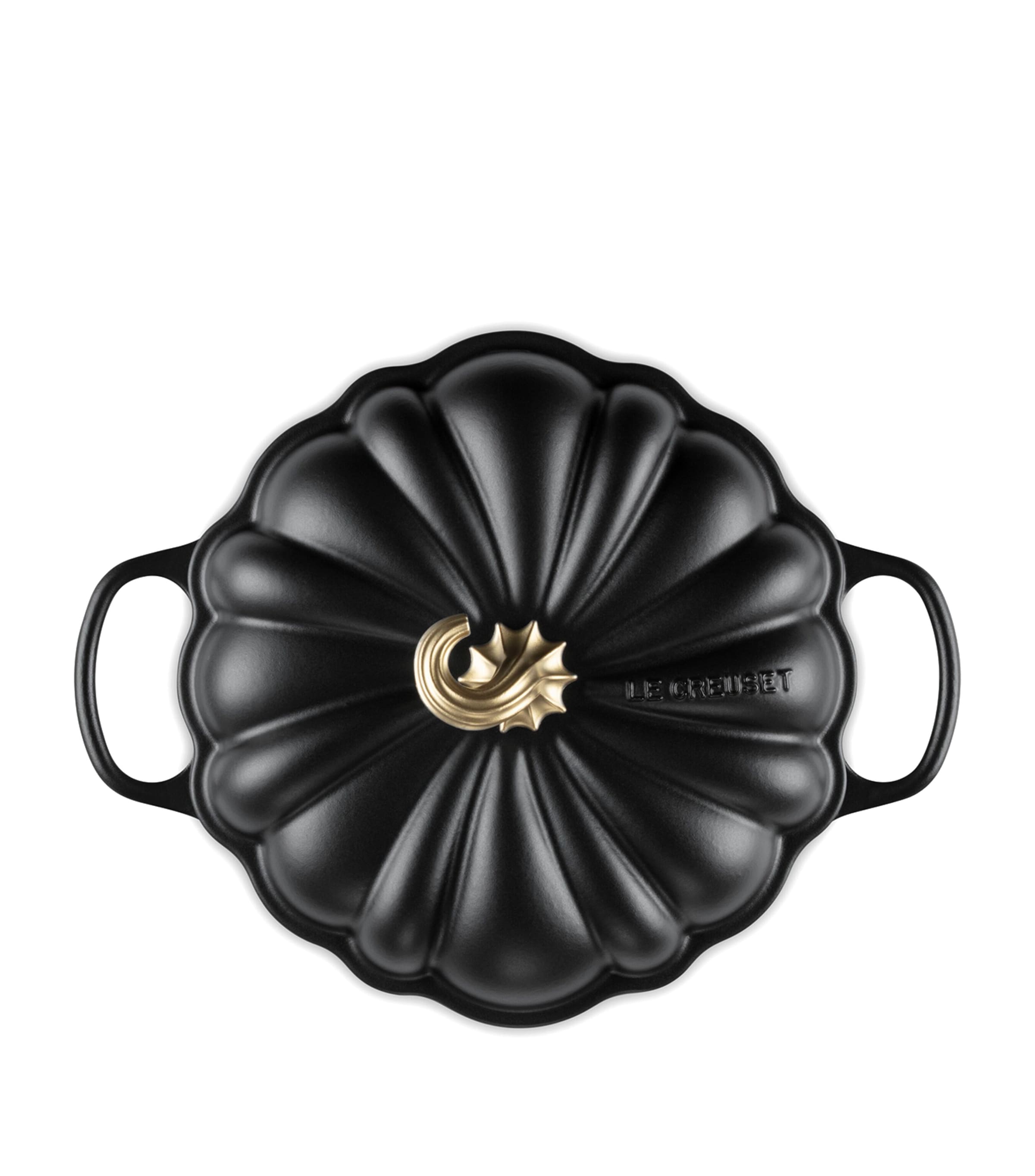 Le Creuset Cast Iron Pumpkin Shallow Casserole Dish (28cm) Black Image 5