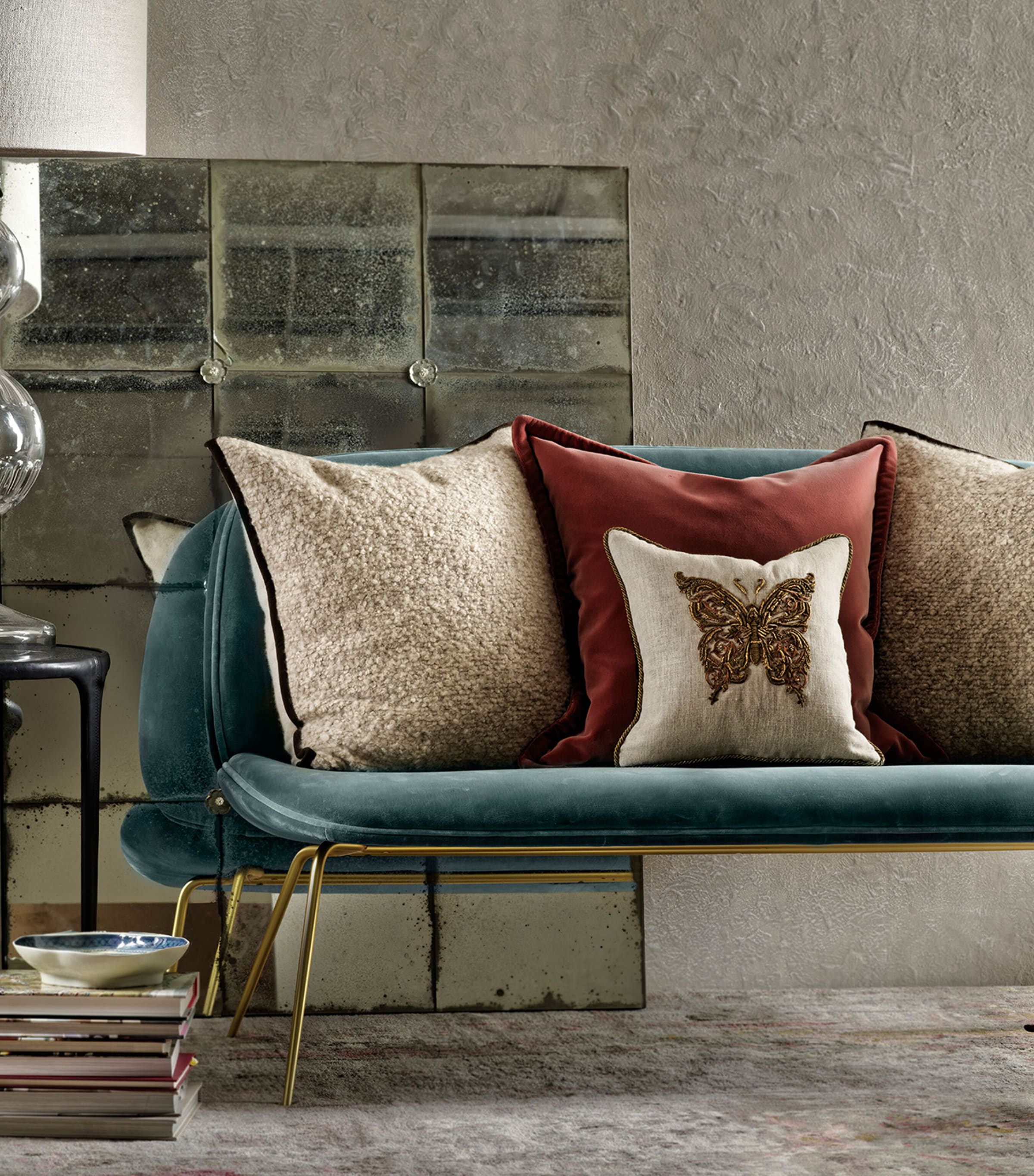 Velvet Vienna Cushion (55cm x 55cm) FLAMENCO Image 2