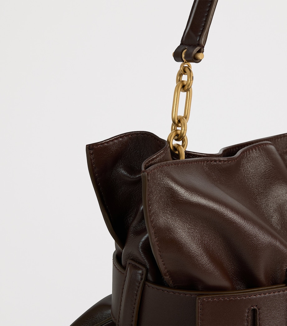 Balmain Medium Leather Anthem Shoulder Bag Marron Fonce Image 6