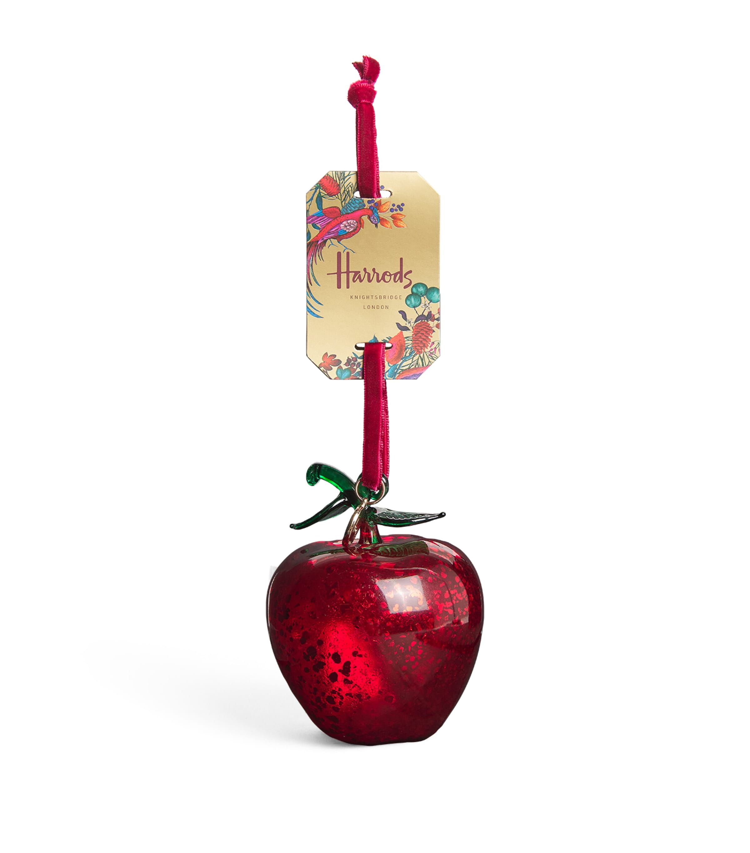 Harrods Glass Apple Tree Decoration In Red