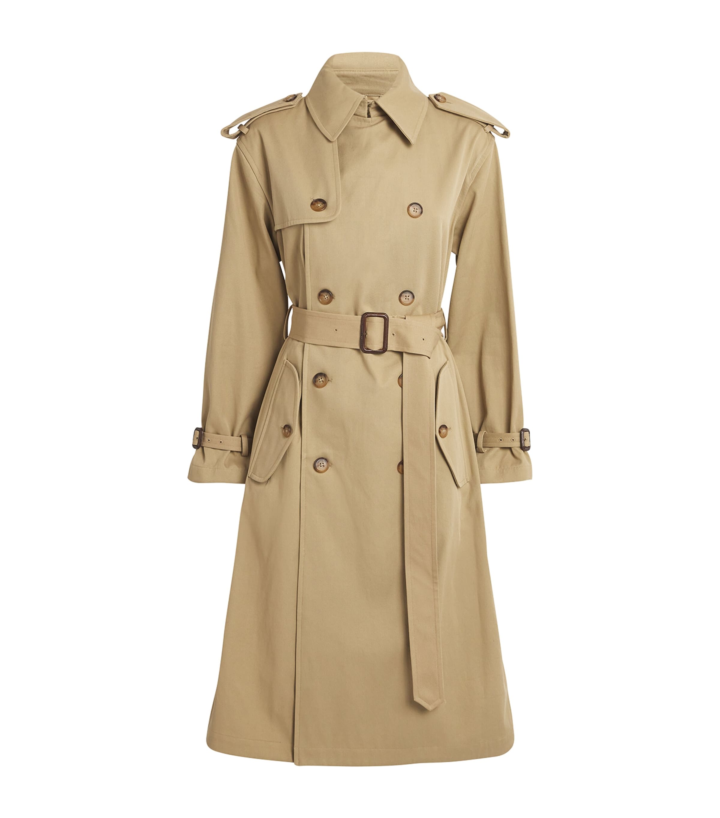 Shop Polo Ralph Lauren Double-breasted Trench Coat In Beige