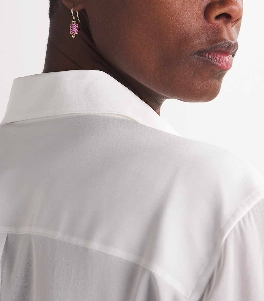 Yellow Gold and Sapphire Barrel Drop Earrings YELLOW GOLD Image 2