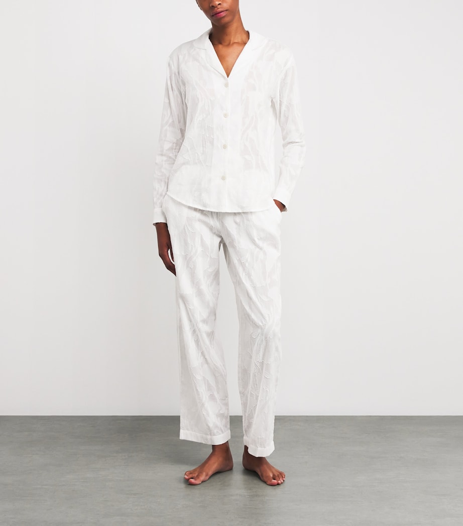 Floral Jacquard Pyjama Set OFF WHITE Image 2