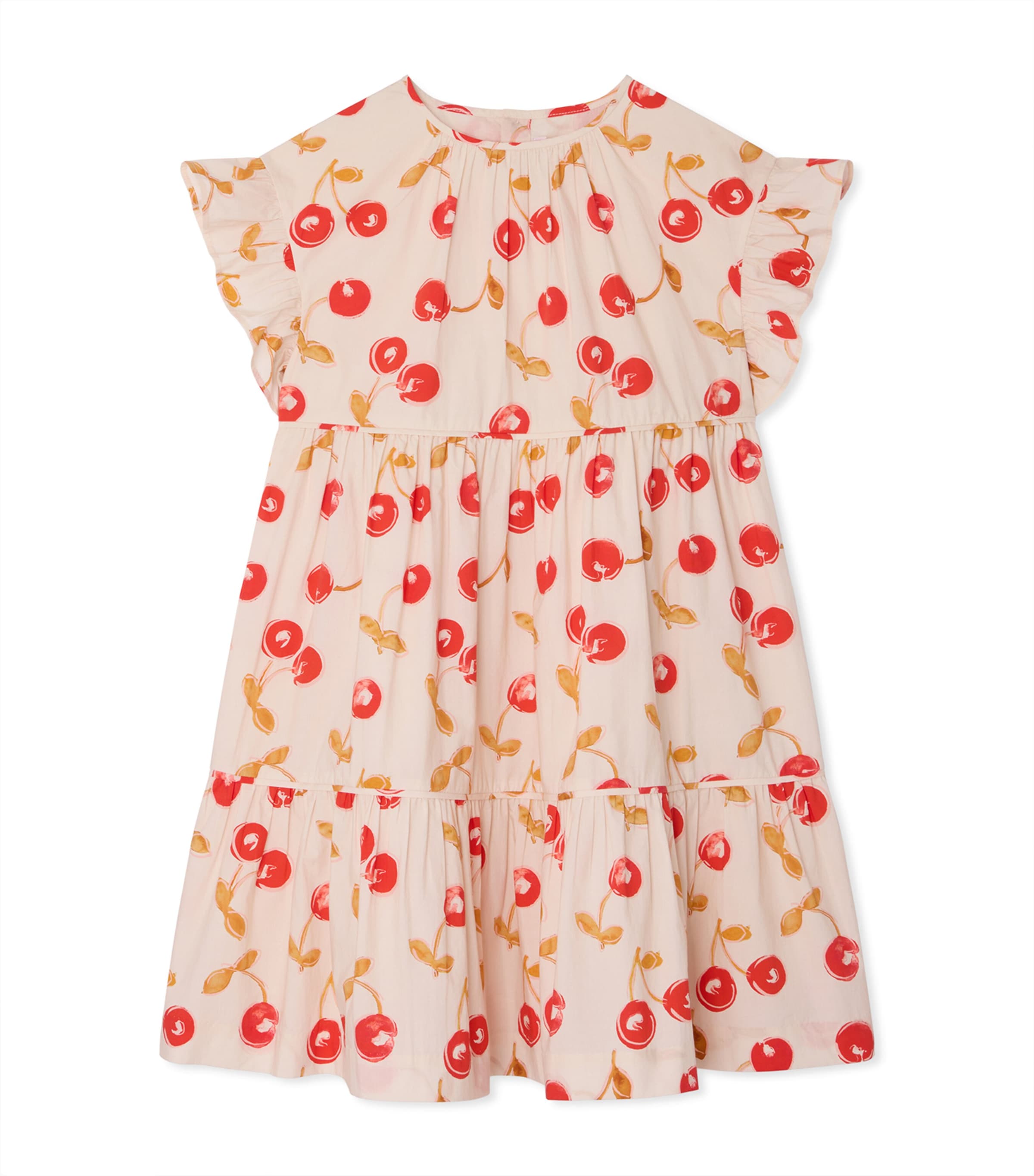 Bonpoint Cotton Printed Leontine Dress (10-14 Years) Ecru Image 1