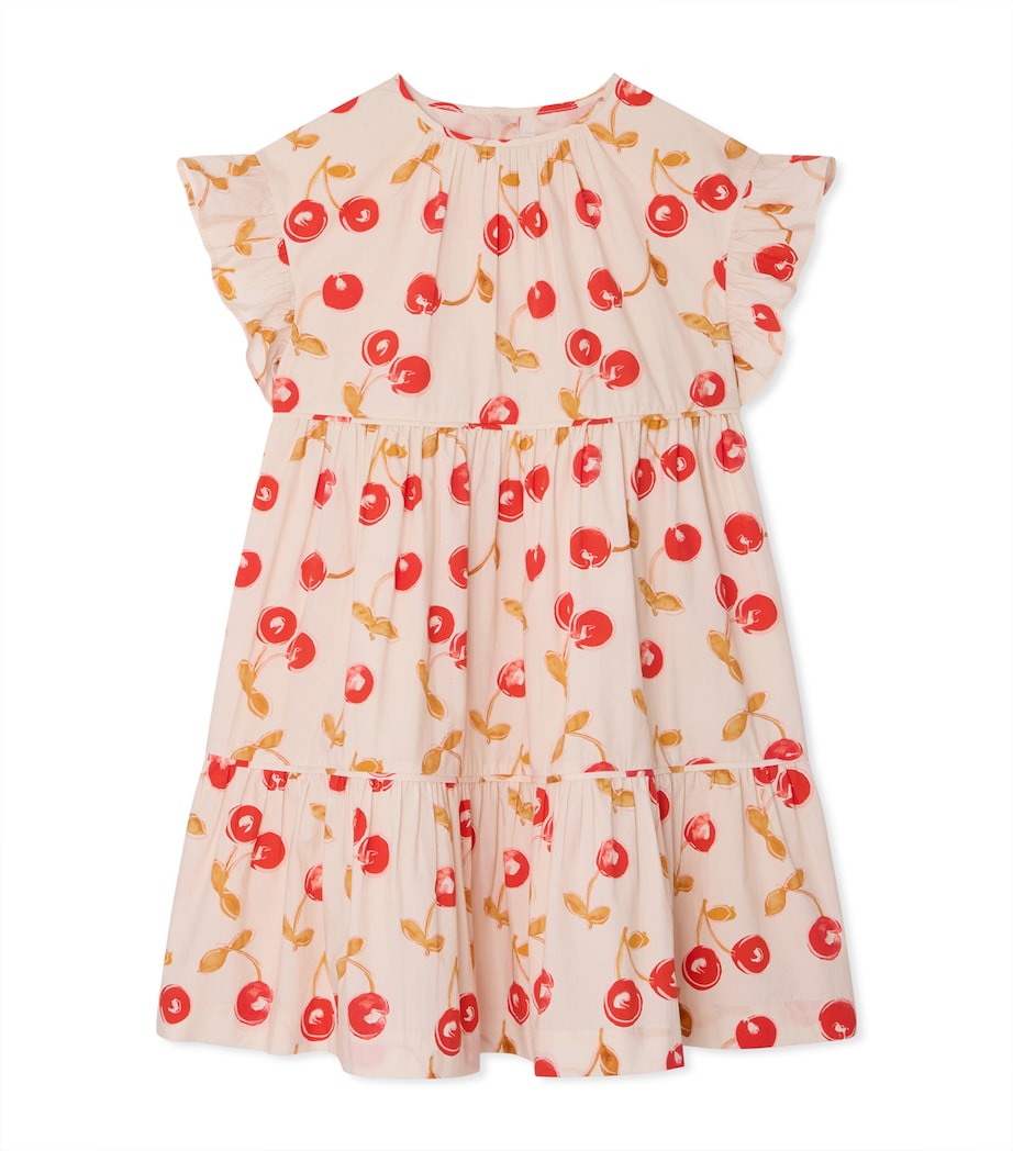 Bonpoint Cotton Printed Leontine Dress (10-14 Years) Ecru Image 1