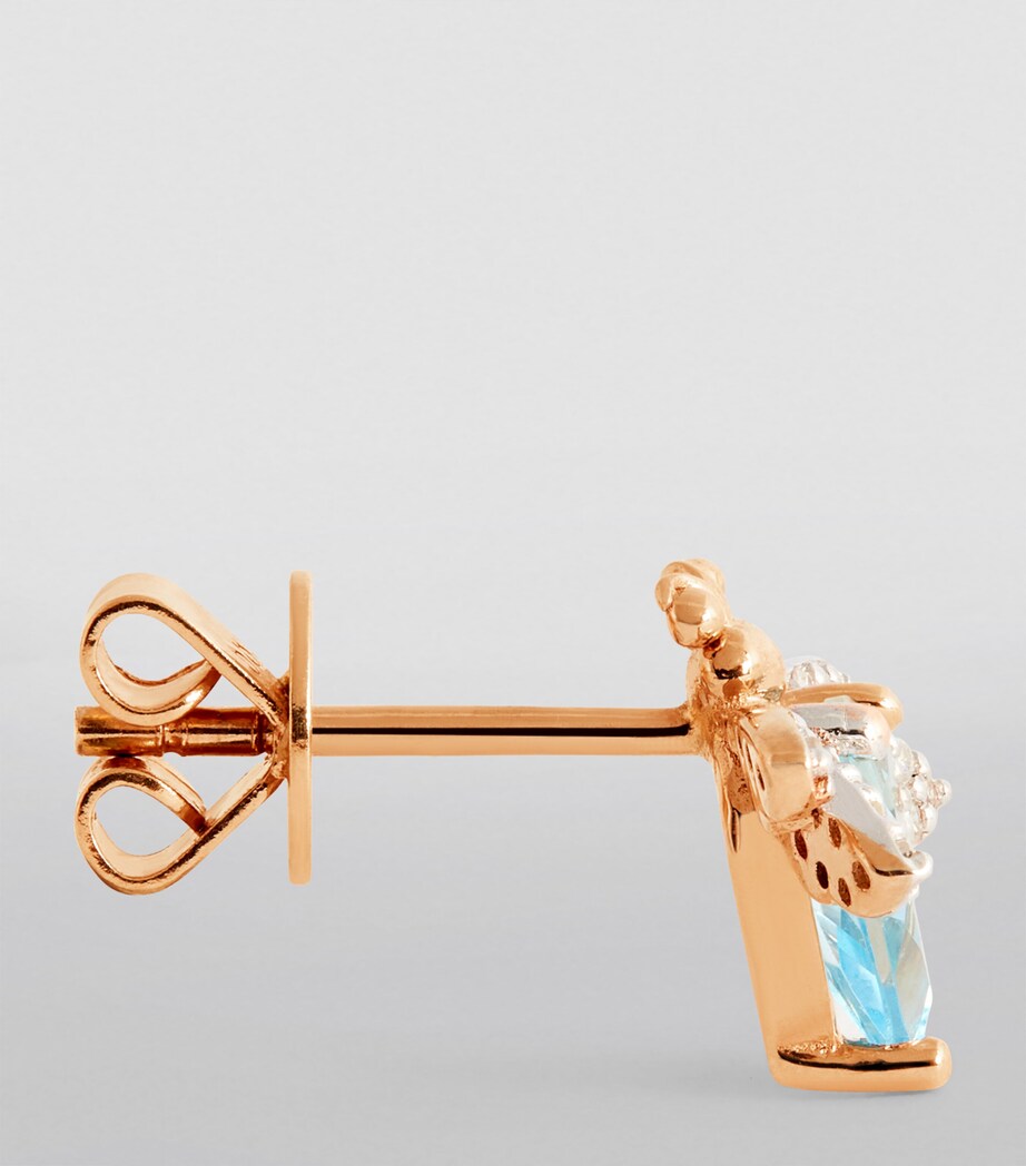 Rose Gold, Diamond and Topaz Honey Bee Single Earring ROSE GOLD Image 3